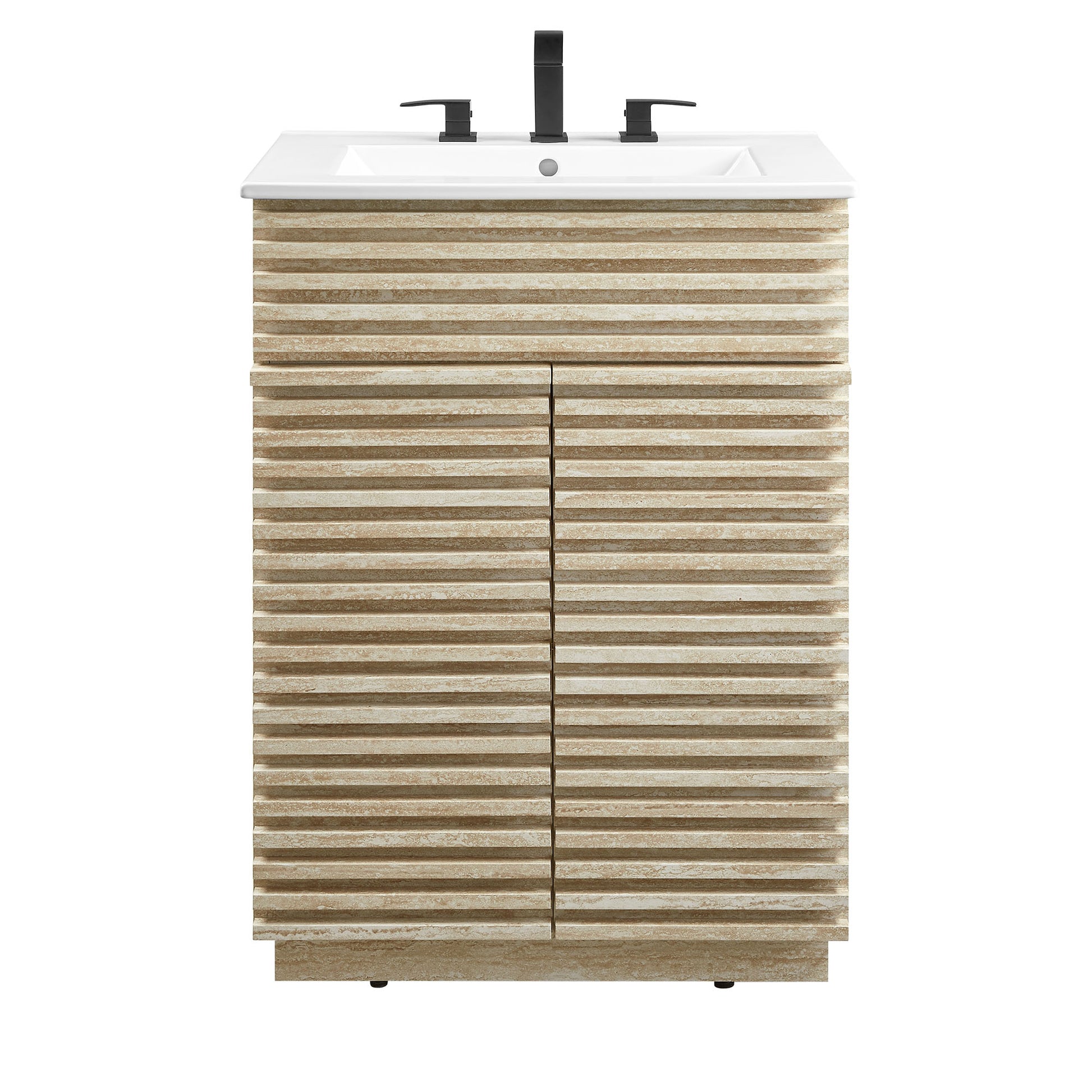 Render 24" Faux Travertine Bathroom Vanity With Sink by Modway - Best Buy Furniture