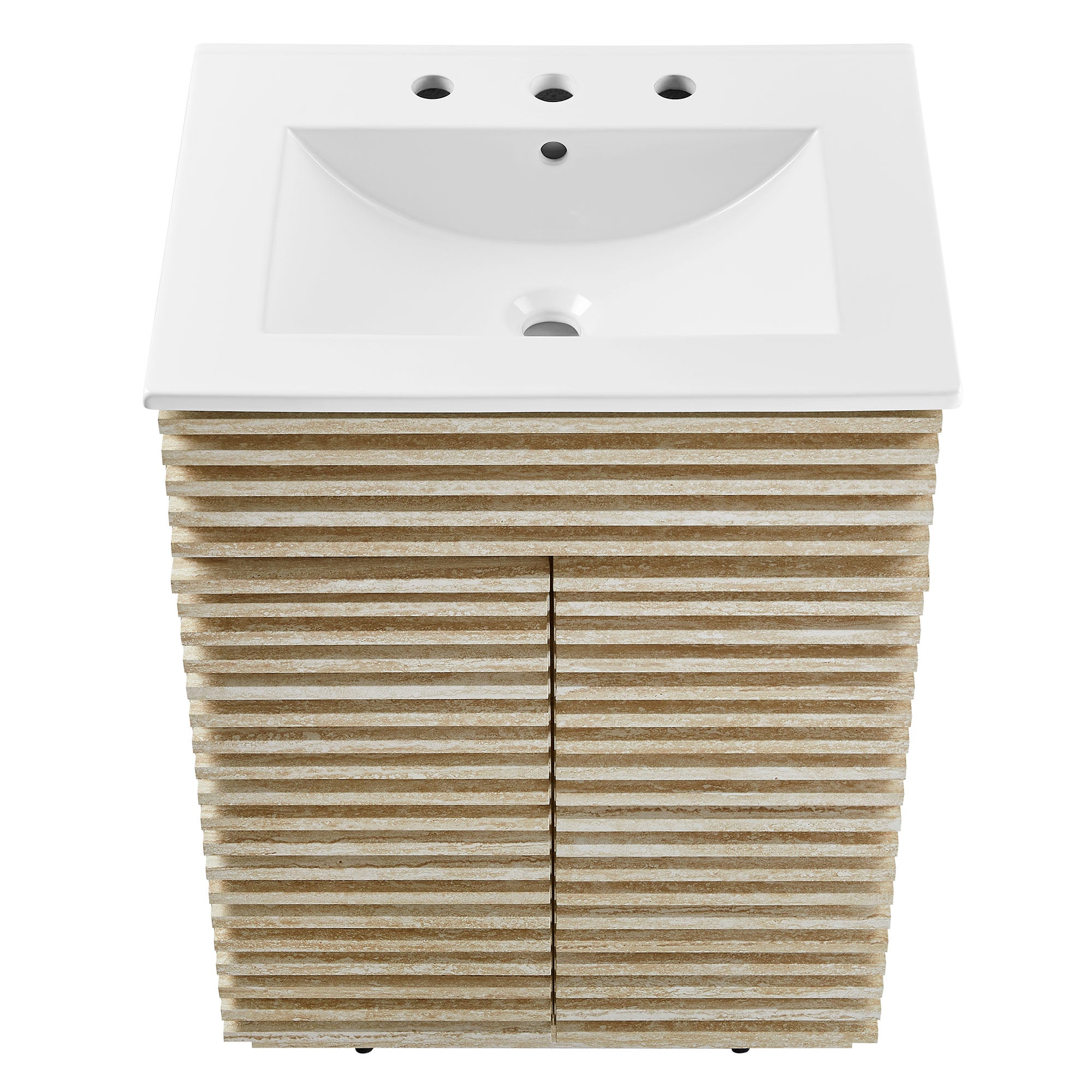 Render 24" Faux Travertine Bathroom Vanity With Sink by Modway - Best Buy Furniture