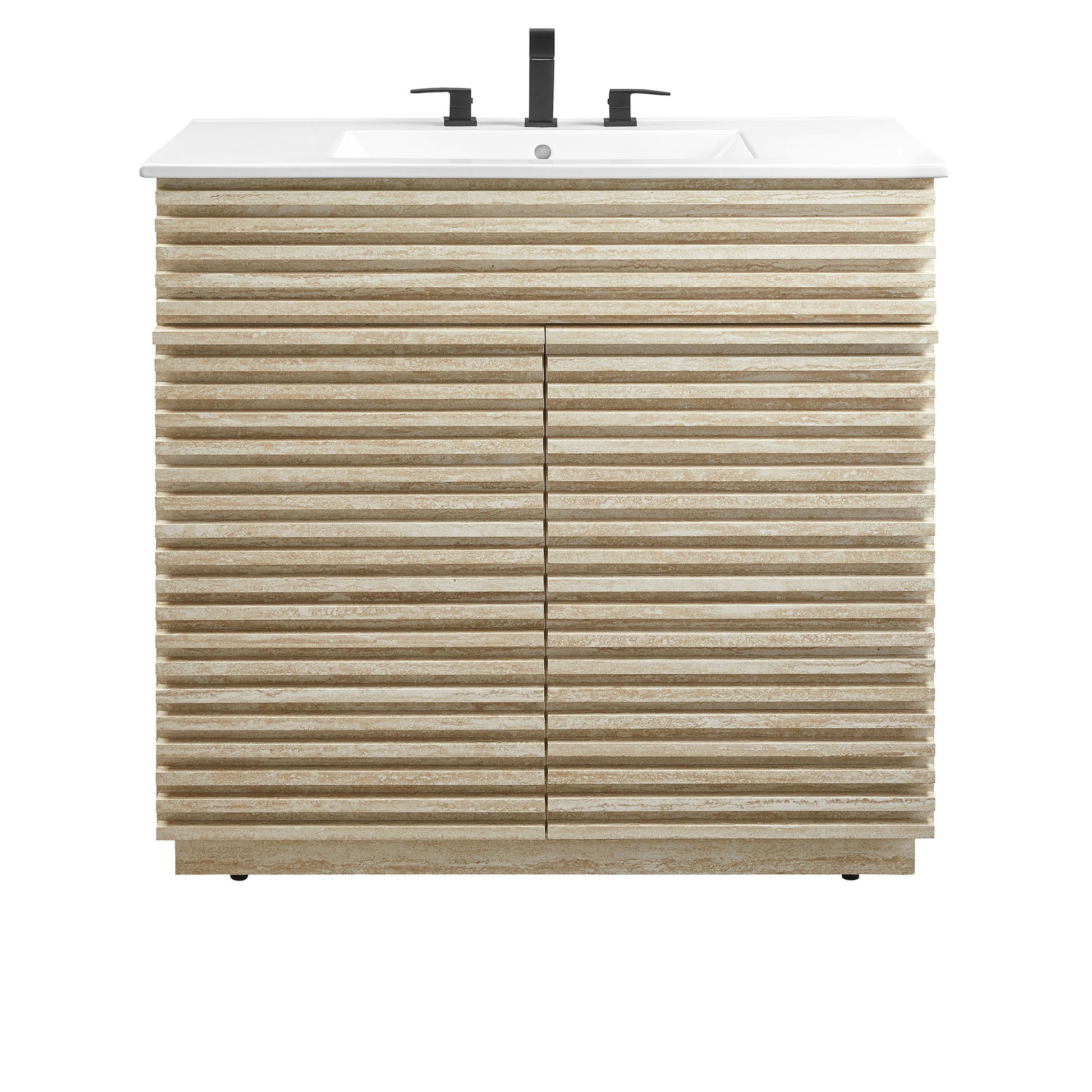 Render 36" Faux Travertine Bathroom Vanity With Sink by Modway - Best Buy Furniture
