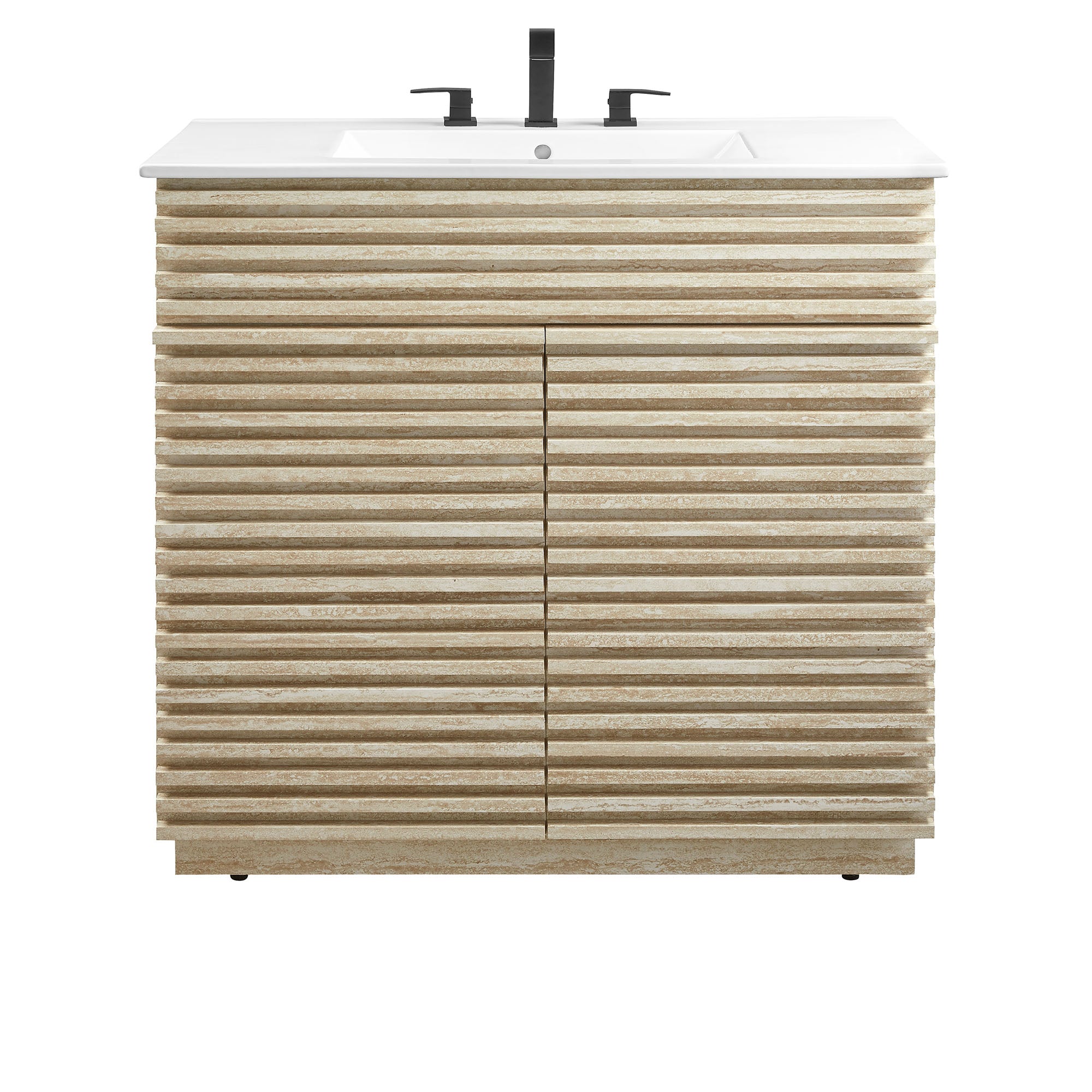 Render 36" Faux Travertine Bathroom Vanity With Sink by Modway - Best Buy Furniture