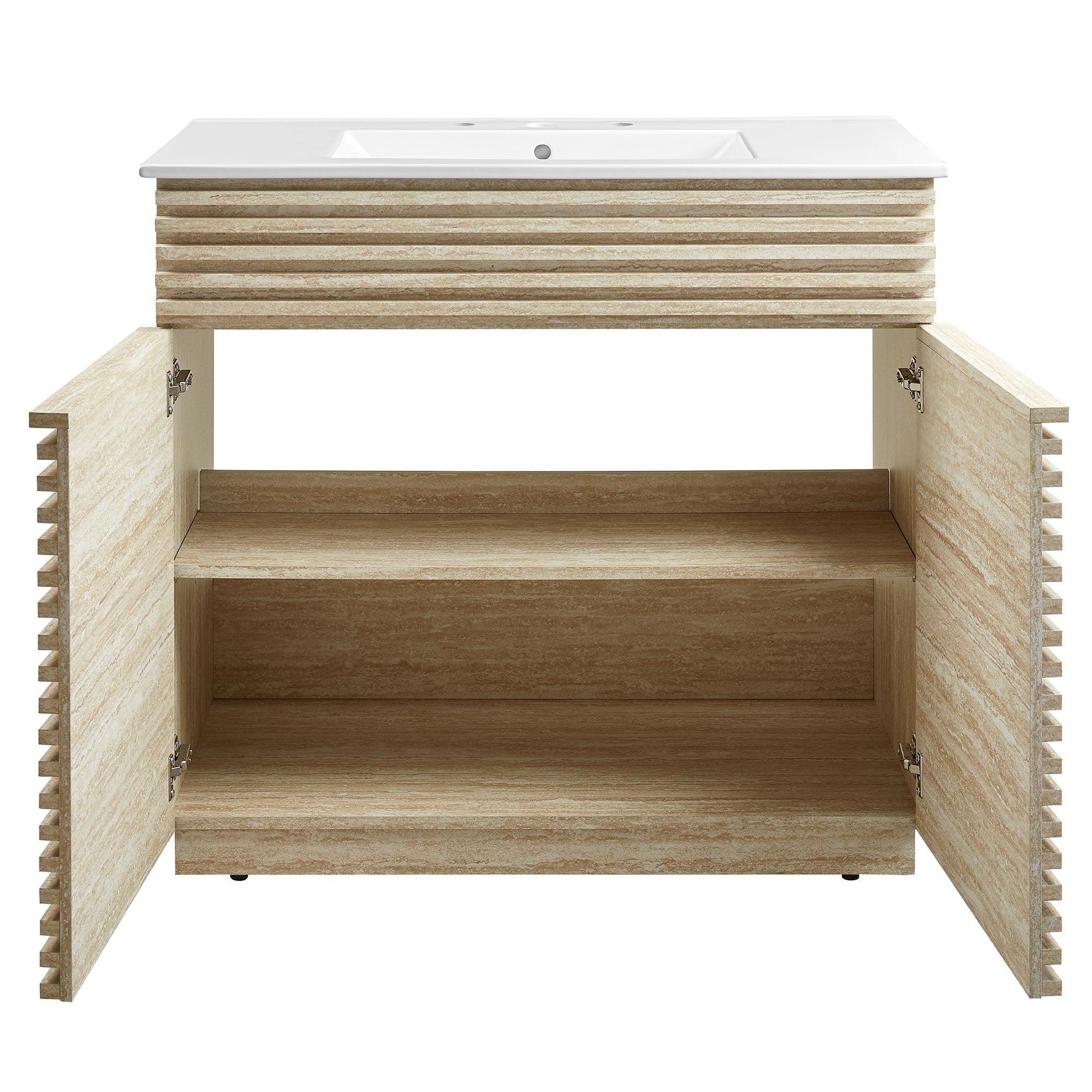 Render 36" Faux Travertine Bathroom Vanity With Sink by Modway - Best Buy Furniture