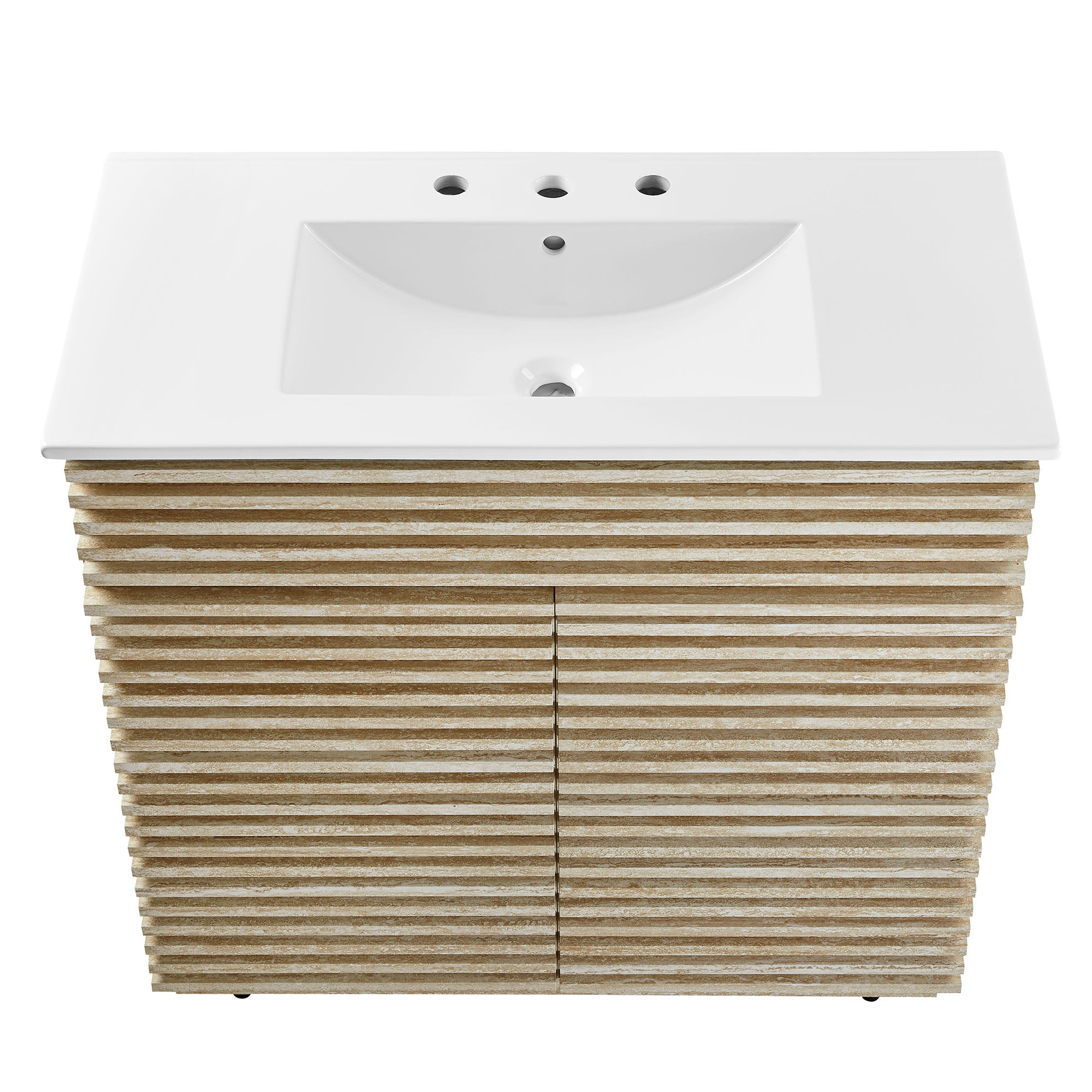 Render 36" Faux Travertine Bathroom Vanity With Sink by Modway - Best Buy Furniture
