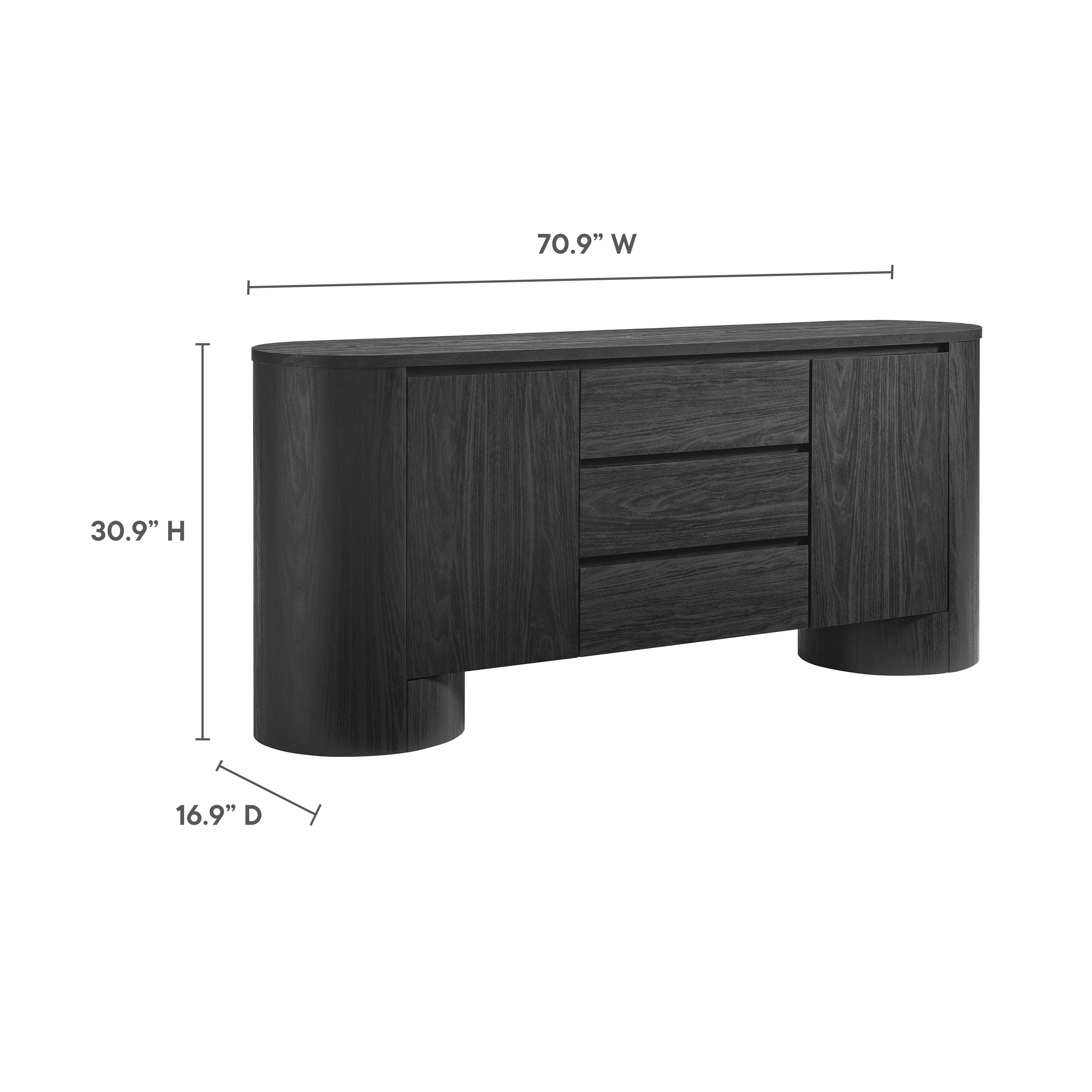 Duval 71" Rounded Sideboard Storage Cabinet by Modway - Best Buy Furniture