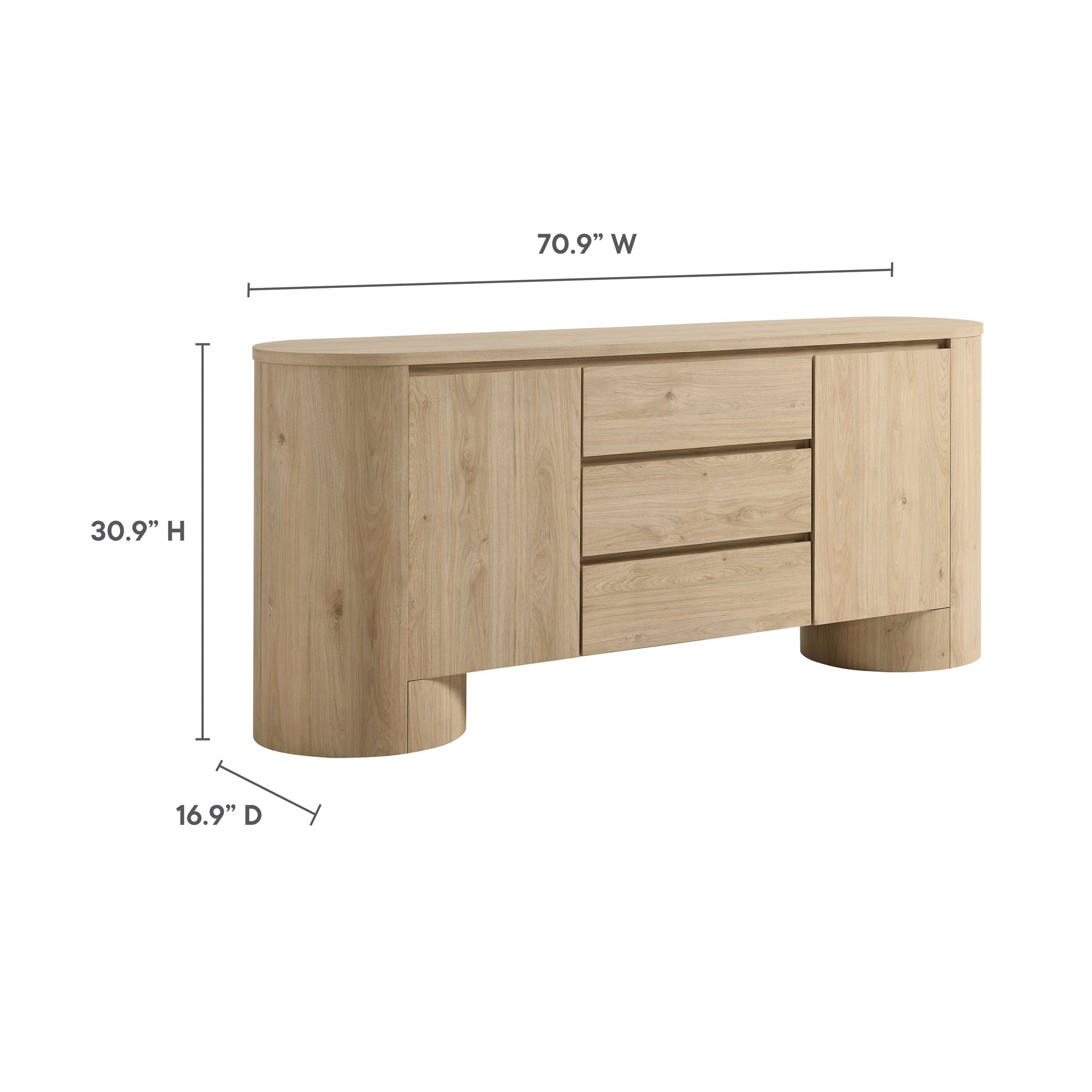 Duval 71" Rounded Sideboard Storage Cabinet by Modway - Best Buy Furniture