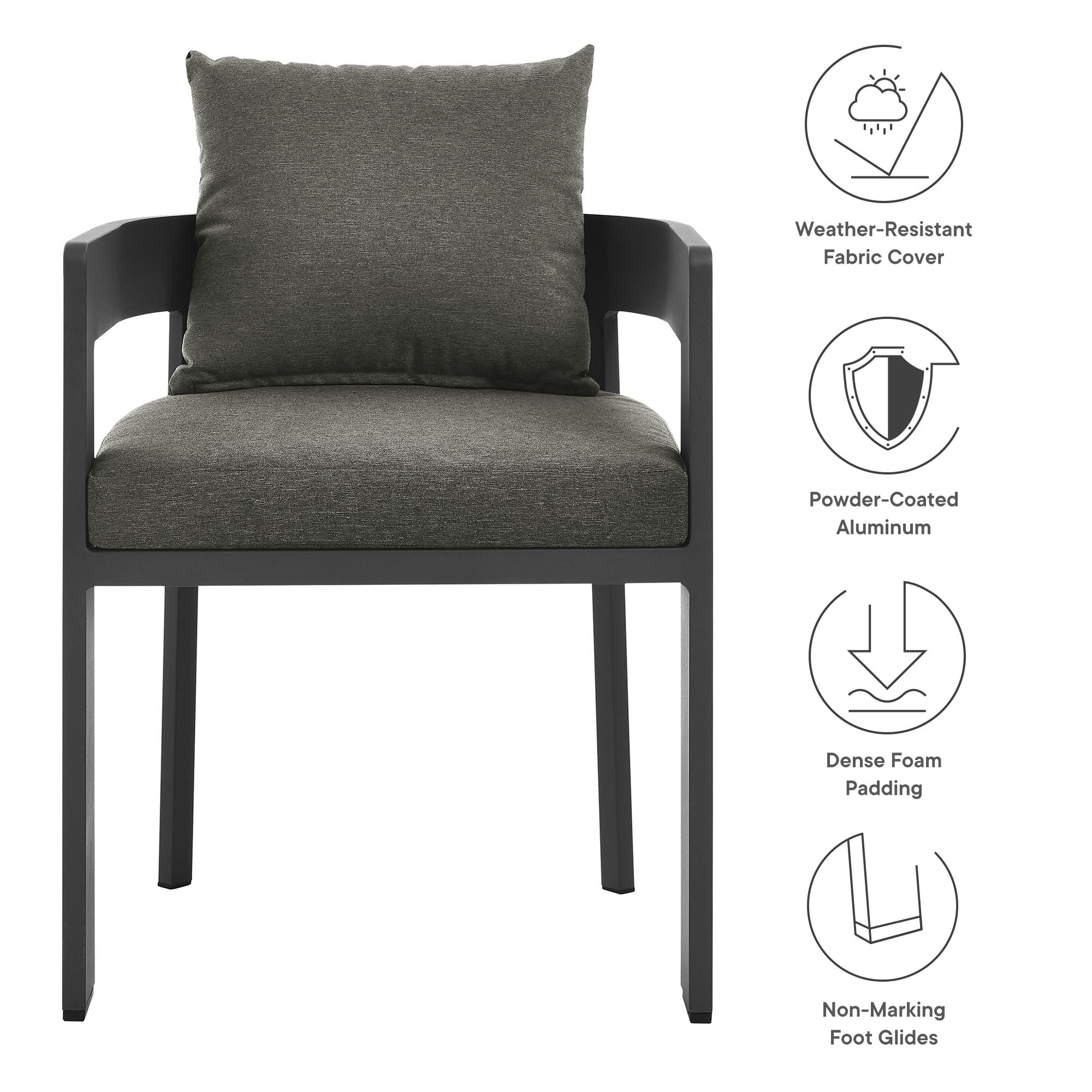 Tahoe Outdoor Patio Aluminum Dining Chair by Modway - Best Buy Furniture