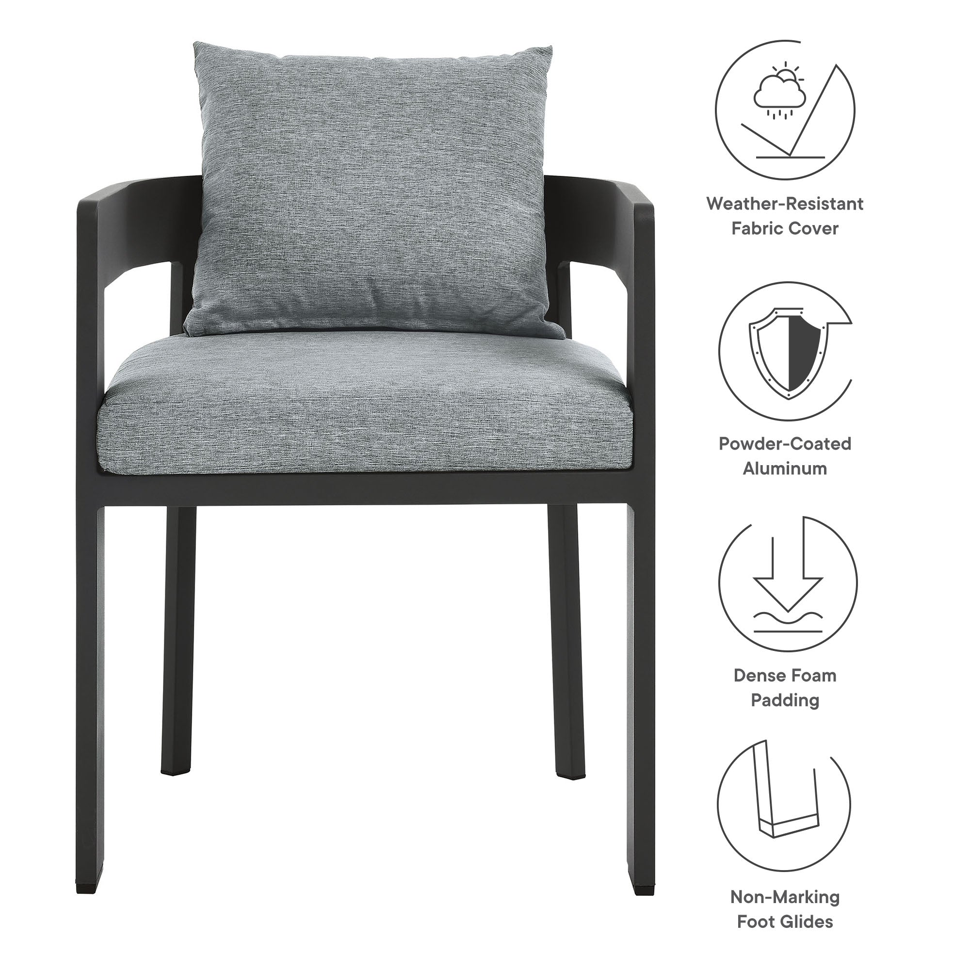 Tahoe Outdoor Patio Aluminum Dining Chair by Modway - Best Buy Furniture