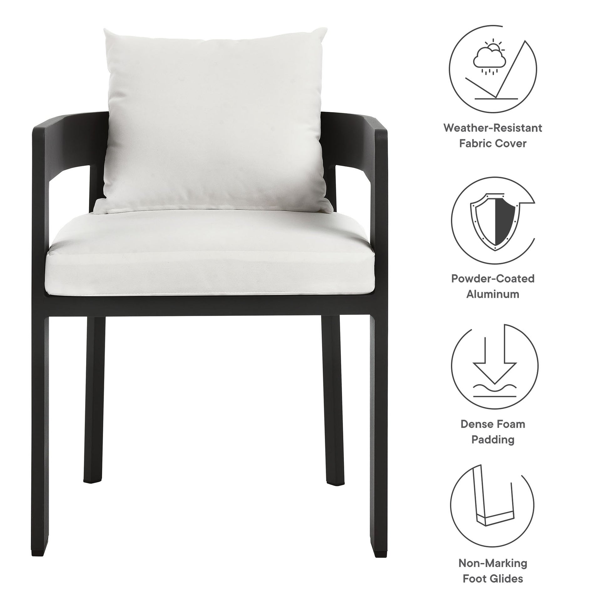 Tahoe Outdoor Patio Aluminum Dining Chair by Modway - Best Buy Furniture