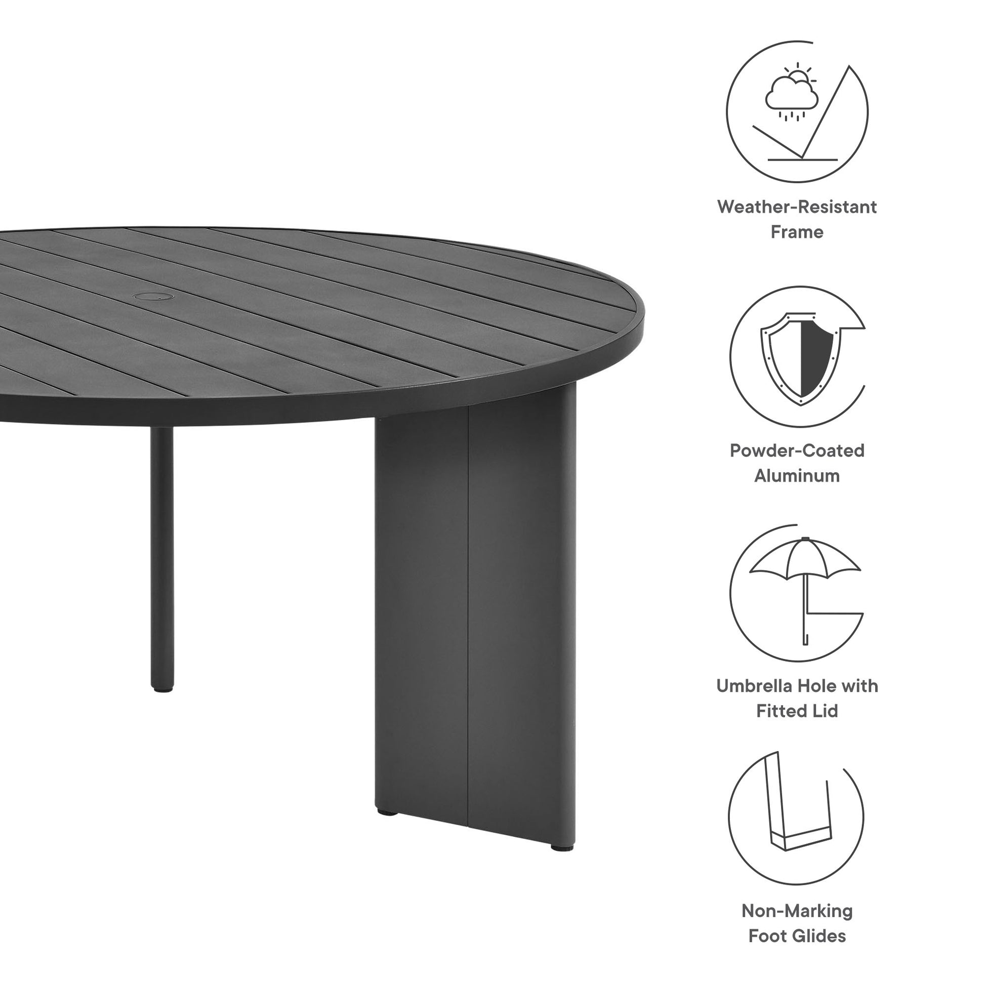Tahoe Round Outdoor Patio Aluminum Dining Table by Modway - Best Buy Furniture