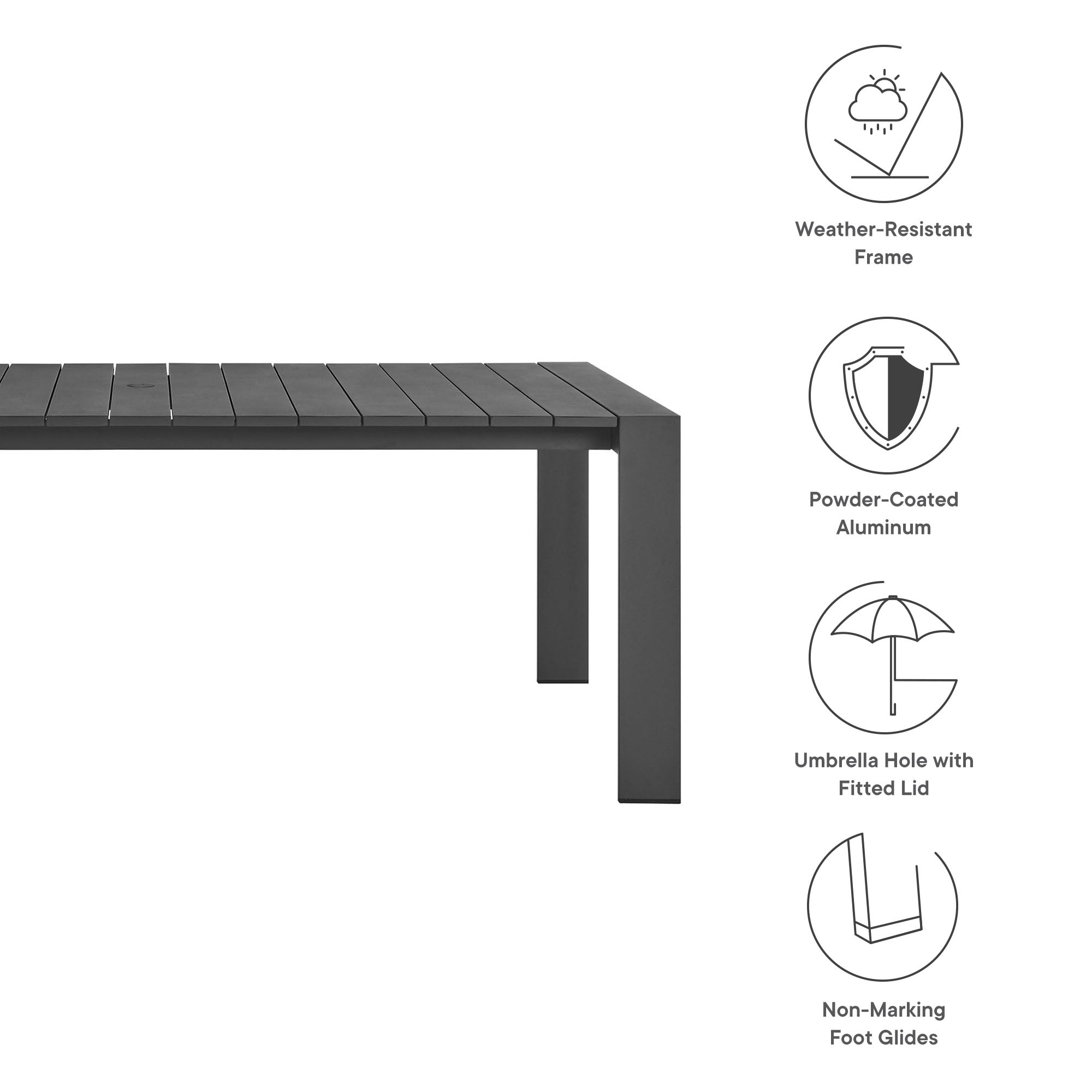 Tahoe 9-Piece Outdoor Patio Aluminum Dining Set by Modway - Best Buy Furniture