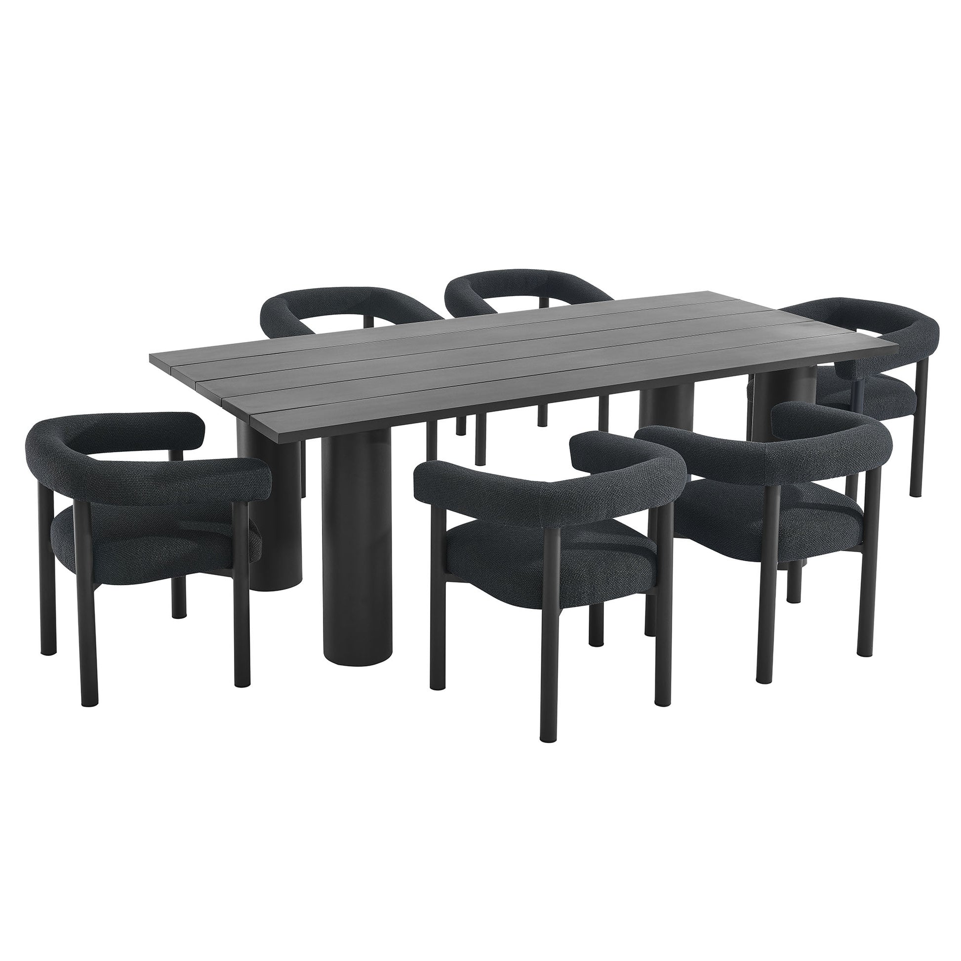 Nautica 7-Piece Rectangular Outdoor Patio Aluminum Dining Table and Chairs Set by Modway - Best Buy Furniture