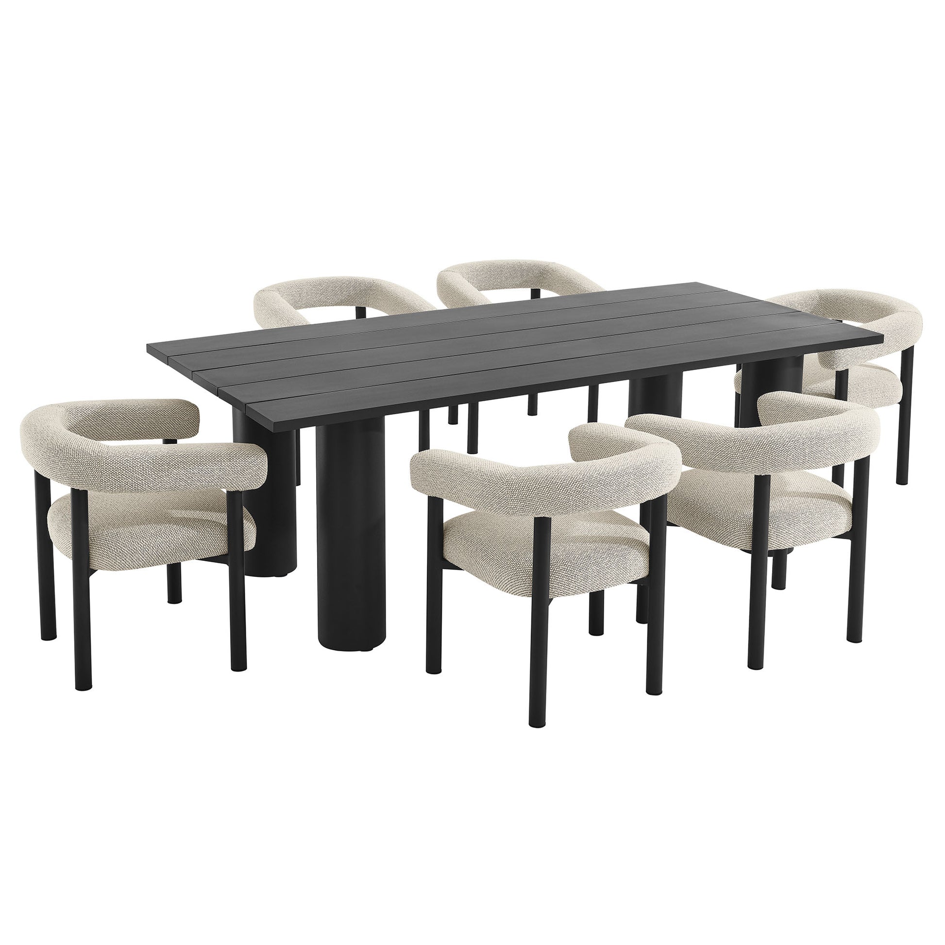 Nautica 7-Piece Rectangular Outdoor Patio Aluminum Dining Table and Chairs Set by Modway - Best Buy Furniture