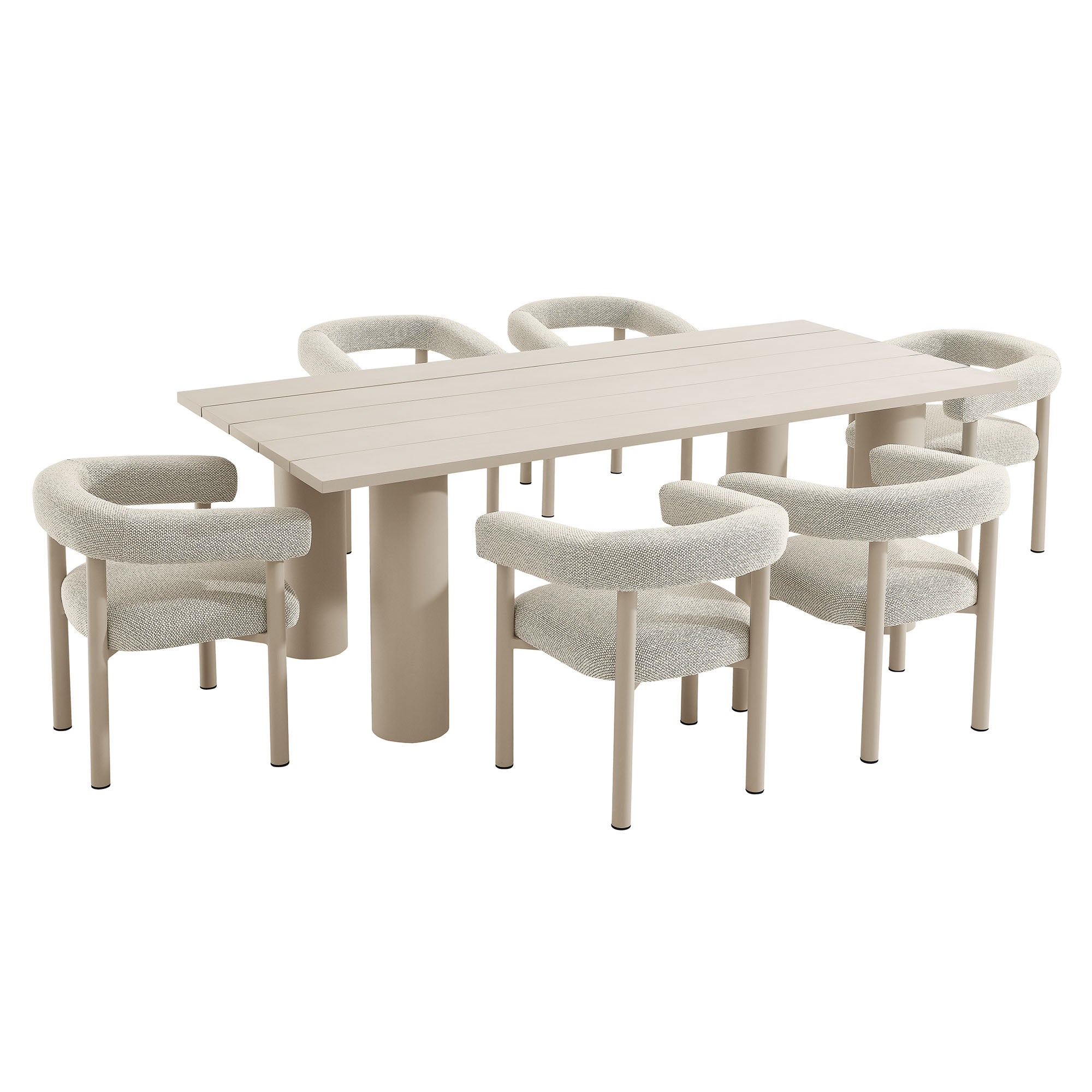 Nautica 7-Piece Rectangular Outdoor Patio Aluminum Dining Table and Chairs Set by Modway - Best Buy Furniture
