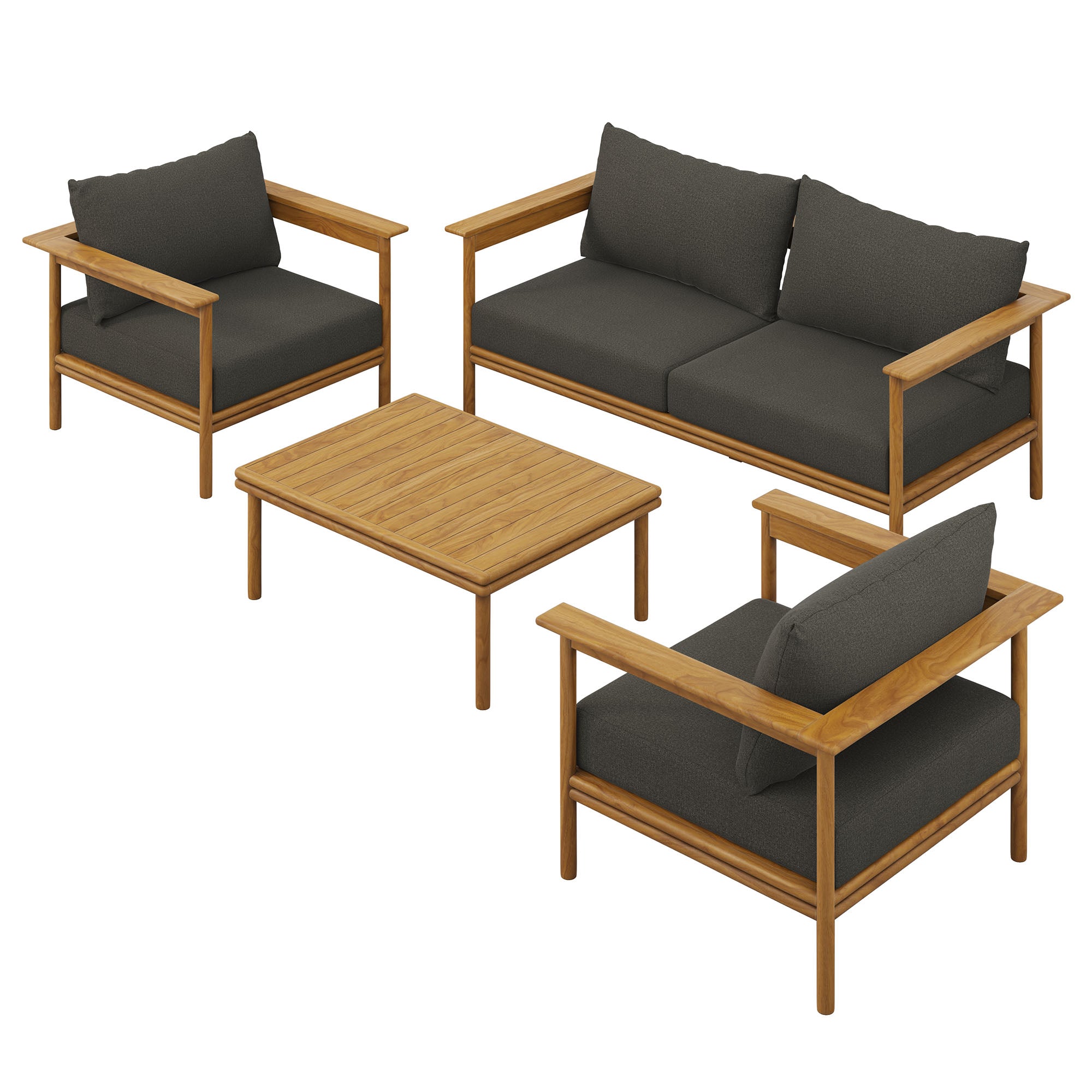 Wren 4-Piece Outdoor Patio Teak Wood Furniture Set by Modway - Best Buy Furniture