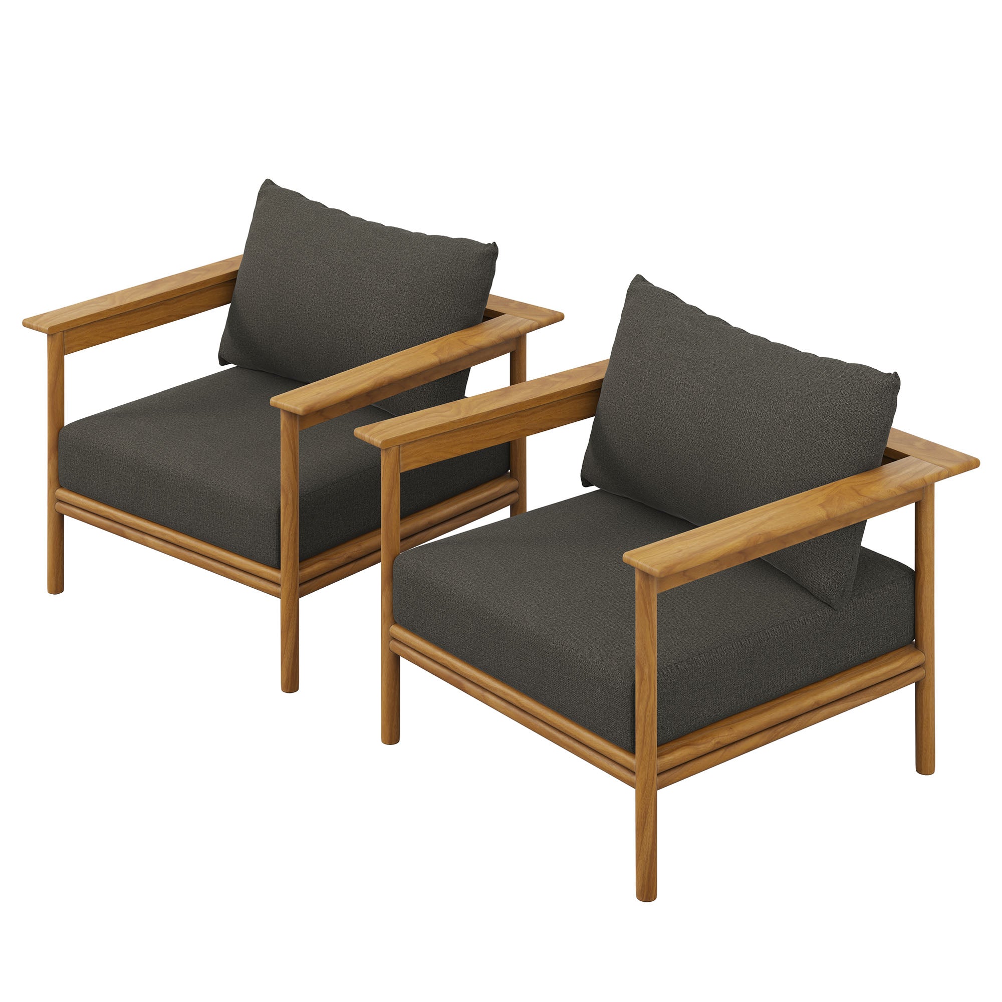 Wren Outdoor Patio Teak Wood Armchair Set of 2 by Modway - Best Buy Furniture