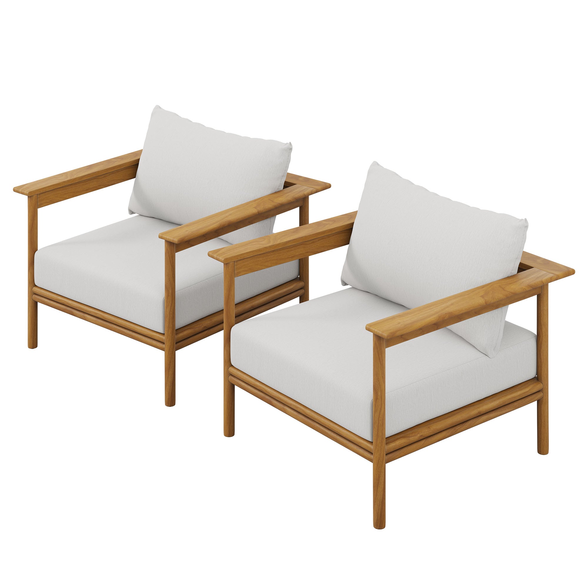 Wren Outdoor Patio Teak Wood Armchair Set of 2 by Modway - Best Buy Furniture