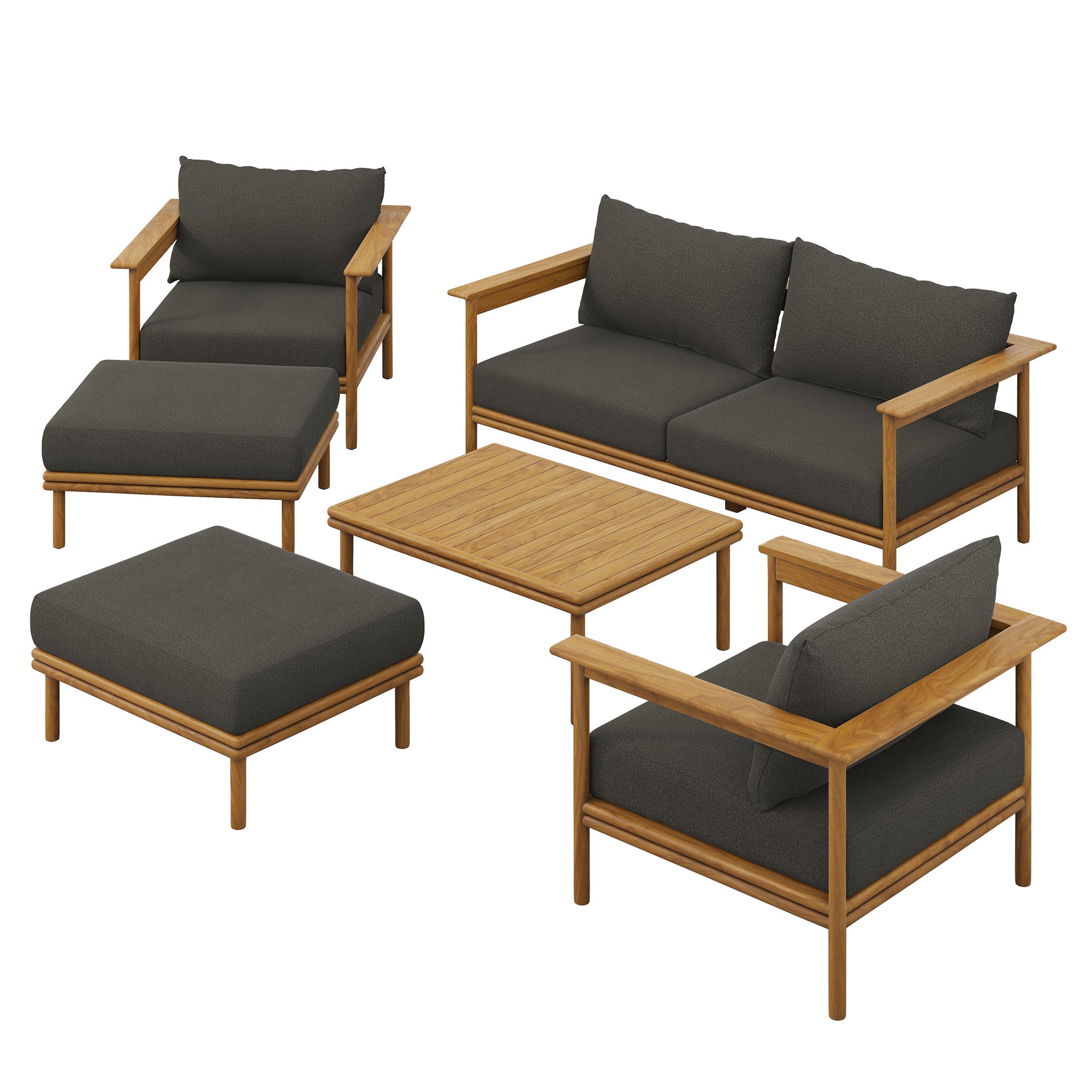 Wren 6-Piece Outdoor Patio Teak Wood Furniture Set by Modway - Best Buy Furniture