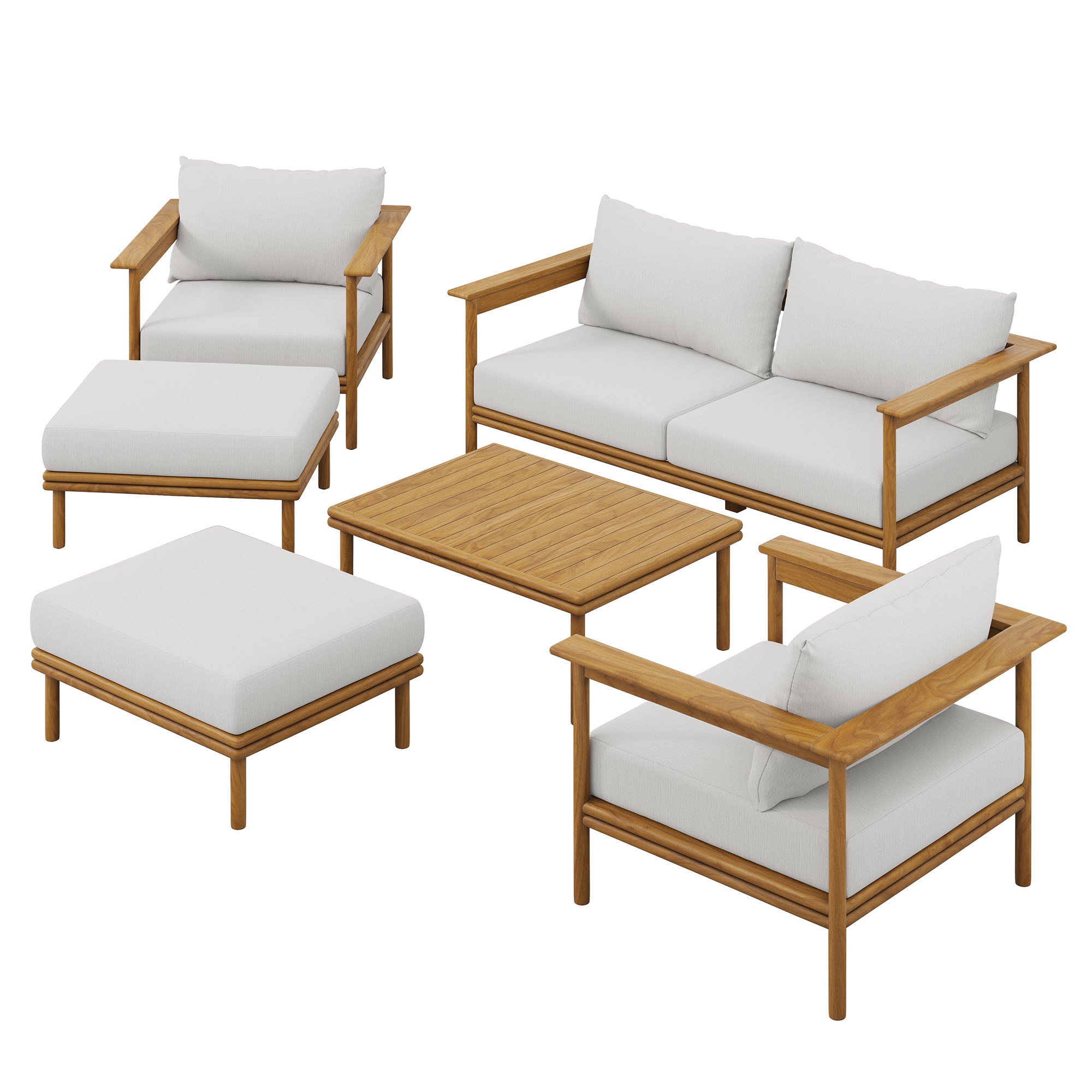 Wren 6-Piece Outdoor Patio Teak Wood Furniture Set by Modway - Best Buy Furniture