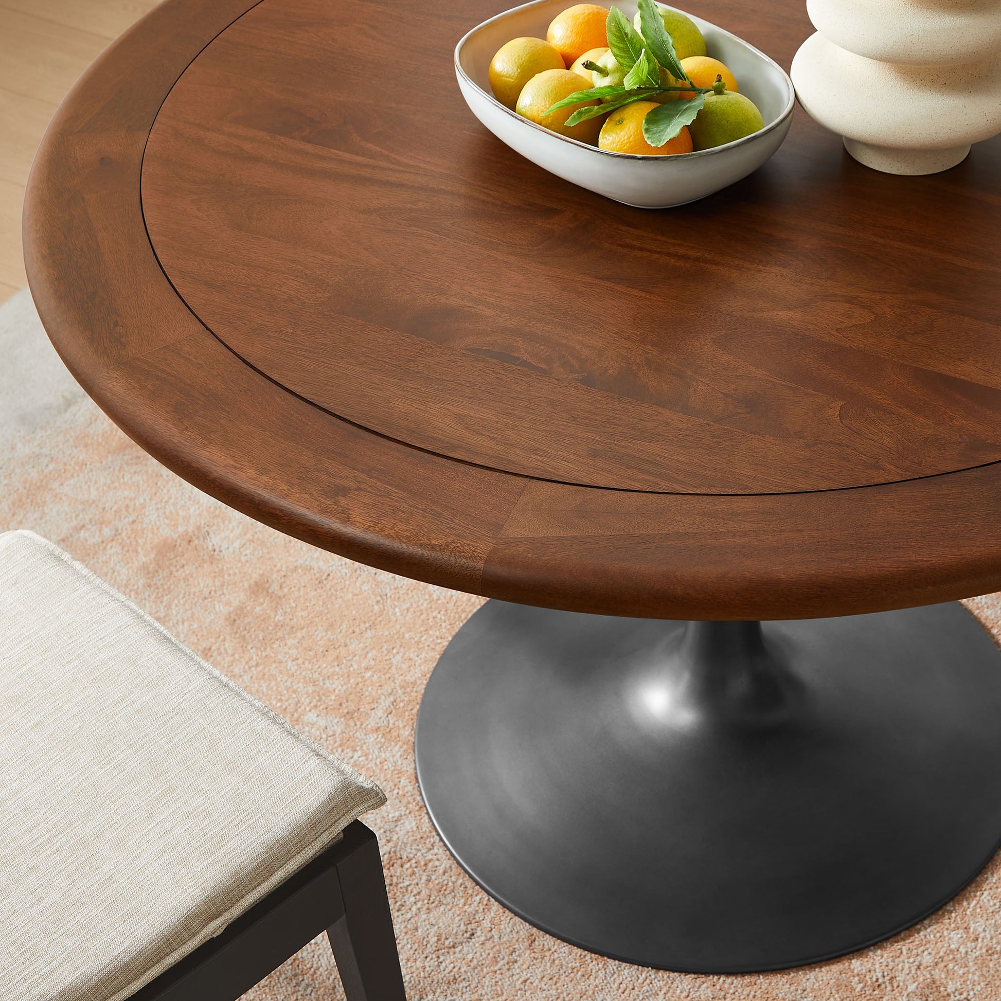 Lippa 48" Round Pedestal Solid Wood Dining Table by Modway - Best Buy Furniture