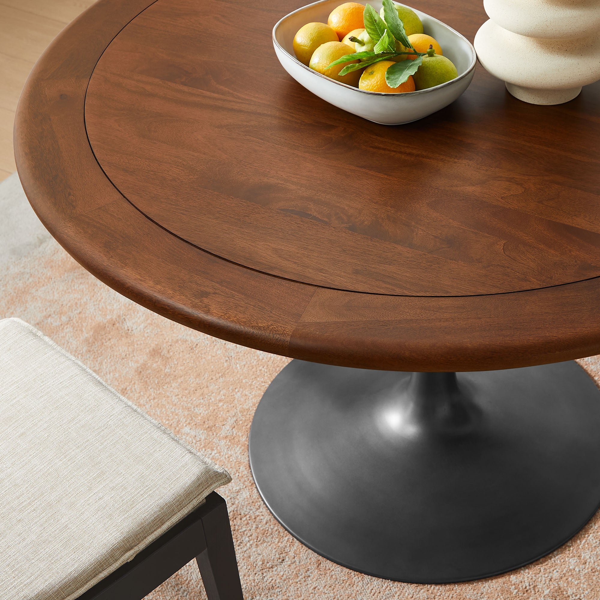 Lippa 48" Round Pedestal Solid Wood Dining Table by Modway - Best Buy Furniture
