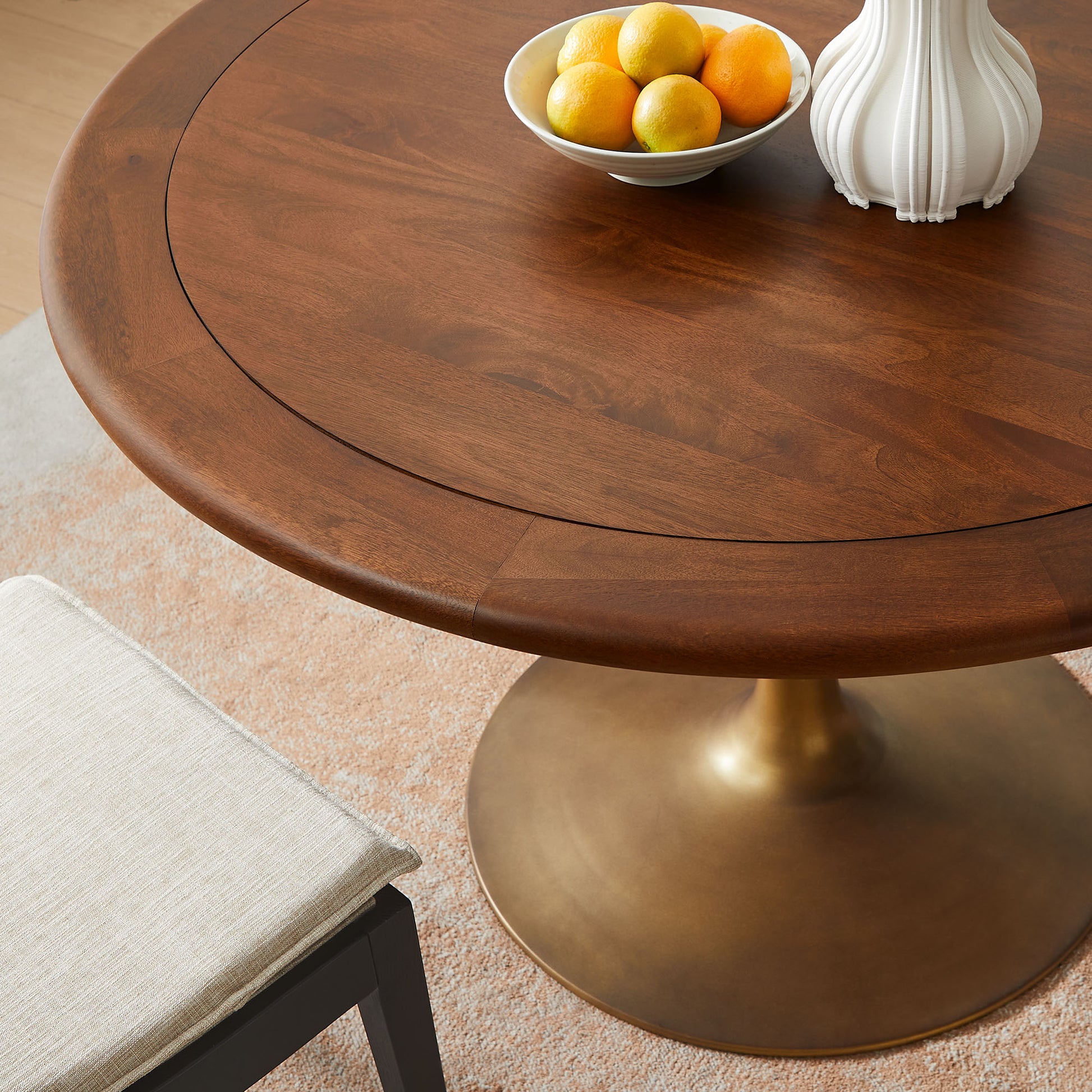Lippa 48" Round Pedestal Solid Wood Dining Table by Modway - Best Buy Furniture