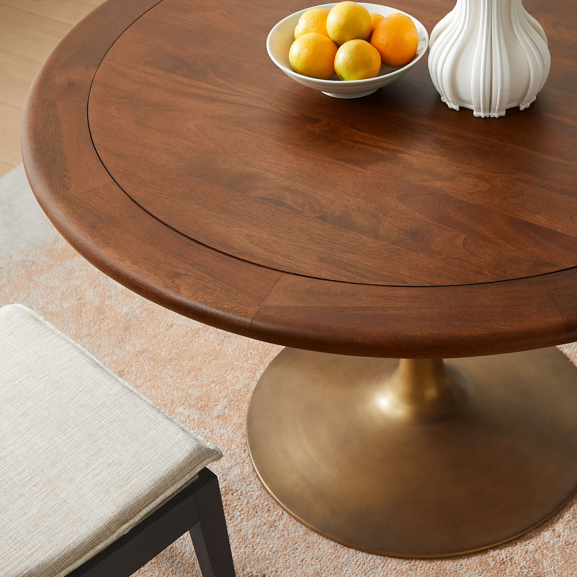 Lippa 48" Round Pedestal Solid Wood Dining Table by Modway - Best Buy Furniture