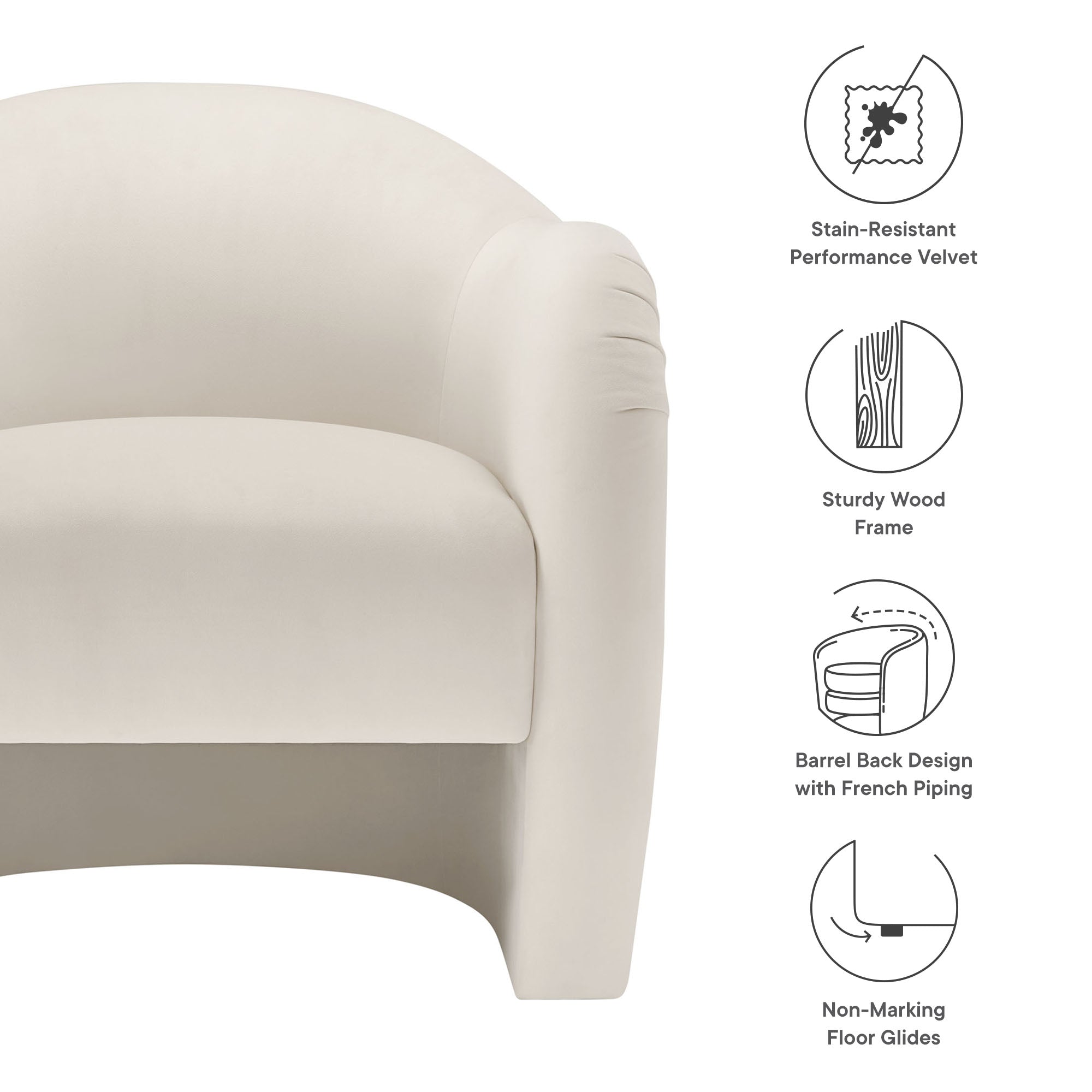 Compose Performance Velvet Accent Chair by Modway - Best Buy Furniture