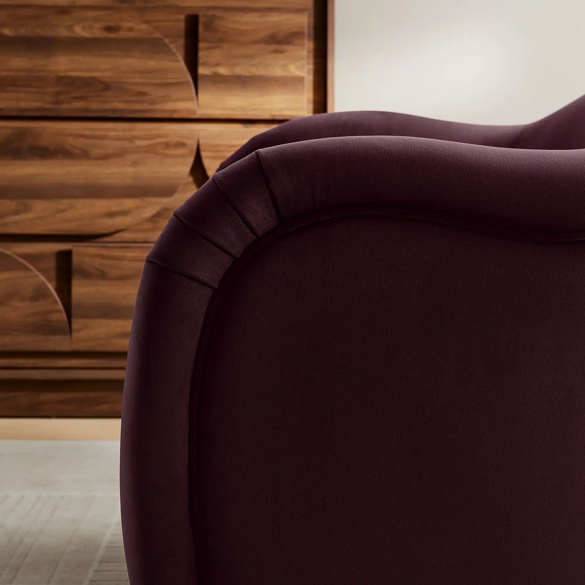 Compose Performance Velvet Accent Chair in Mulberry - Best Buy Furniture