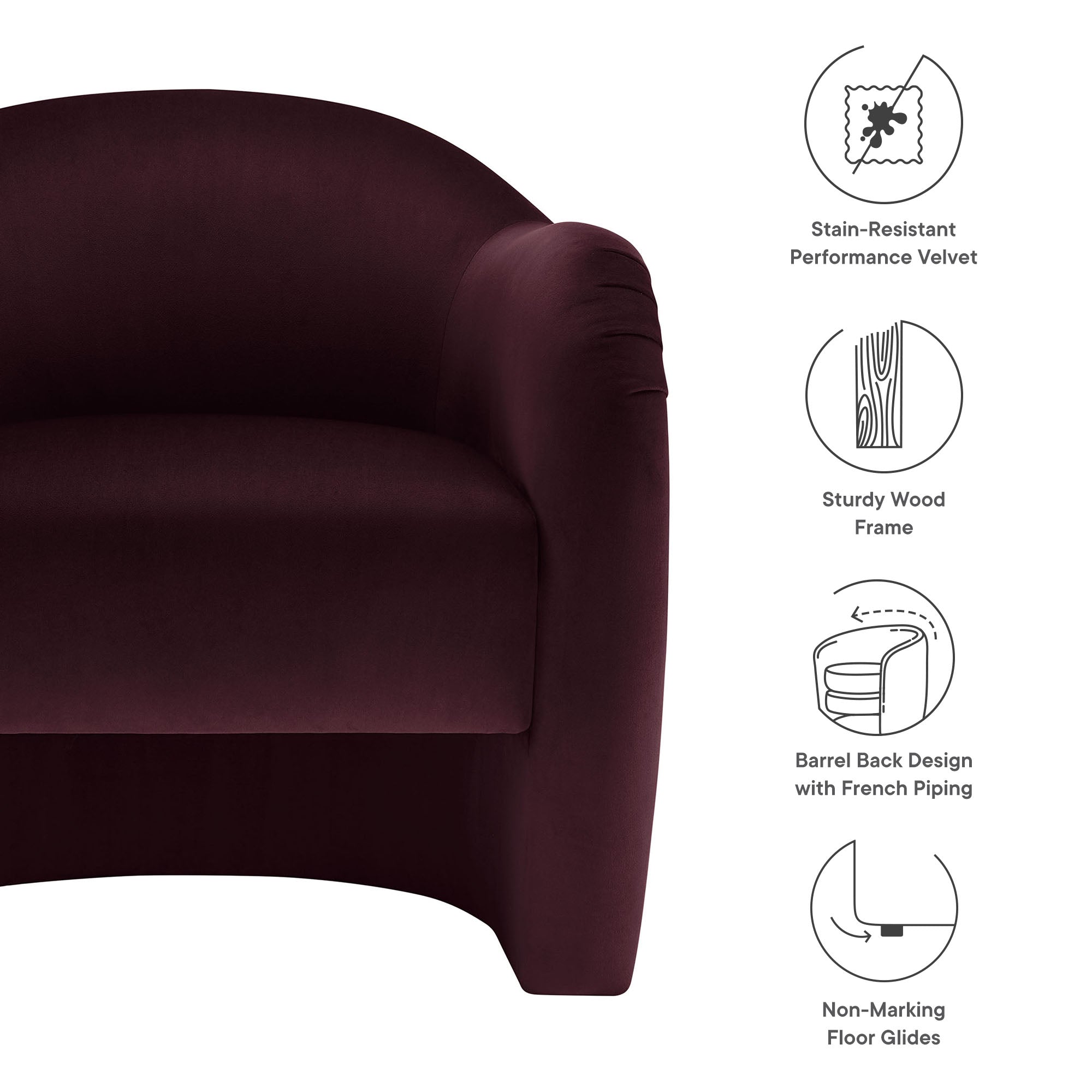 Compose Performance Velvet Accent Chair by Modway - Best Buy Furniture