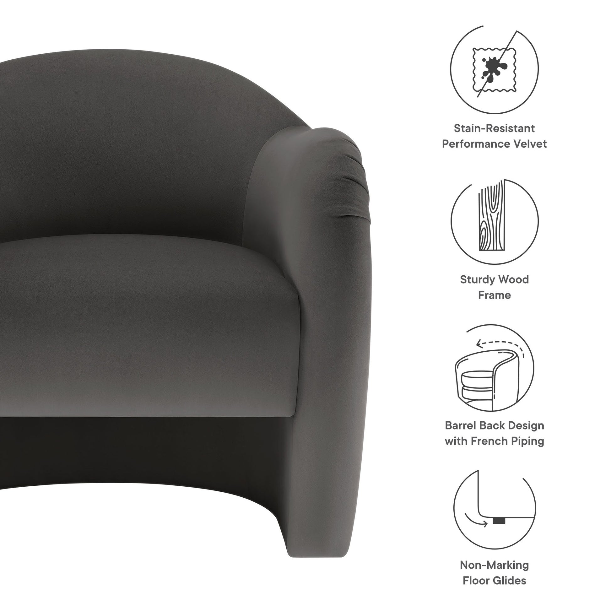 Compose Performance Velvet Accent Chair by Modway - Best Buy Furniture