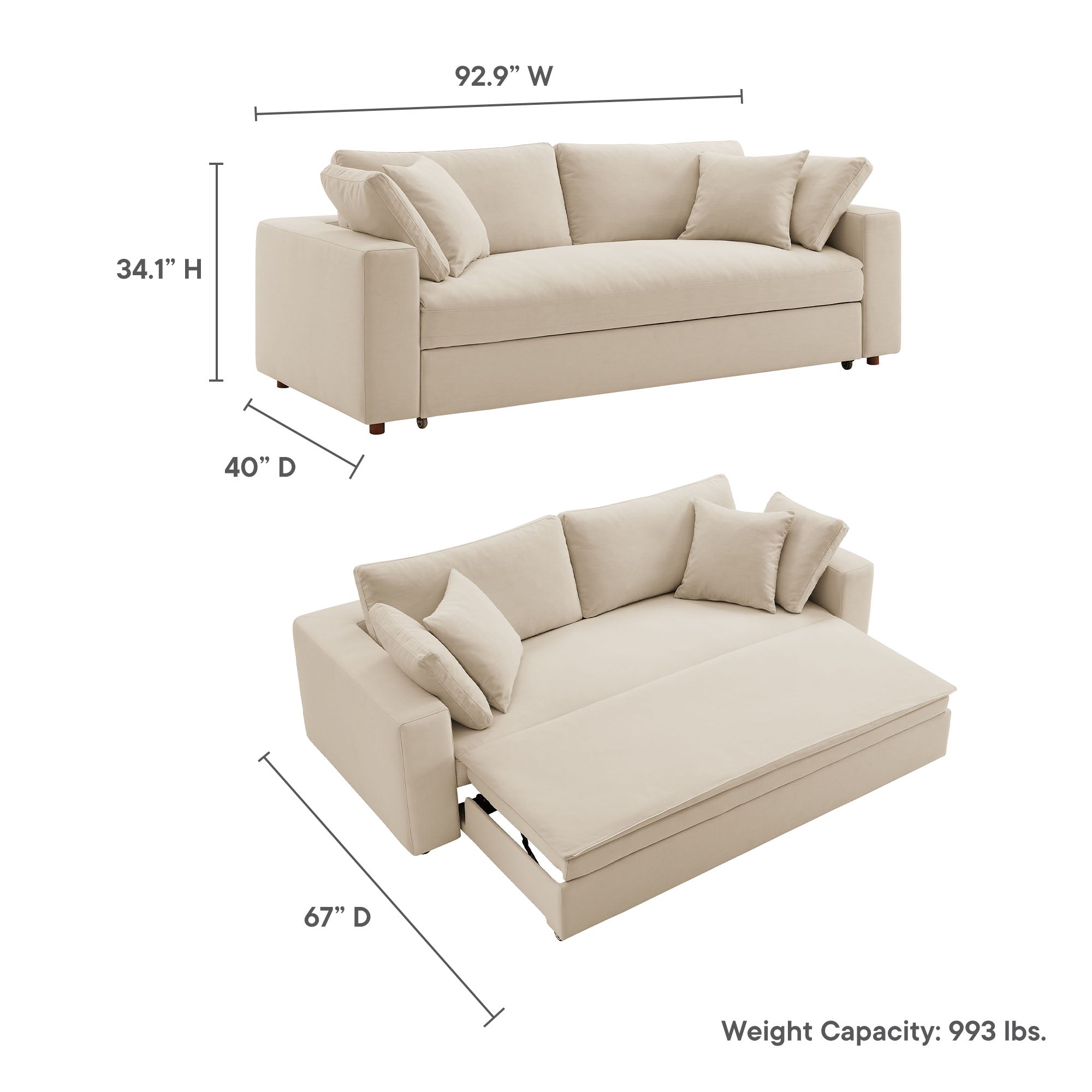 Commix Down Filled Overstuffed Sleeper Sofa by Modway - Best Buy Furniture