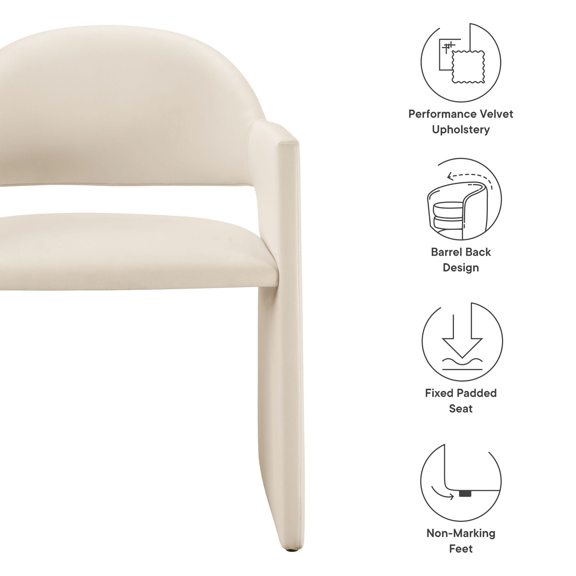 Talia Performance Velvet Dining Armchair by Modway - Best Buy Furniture