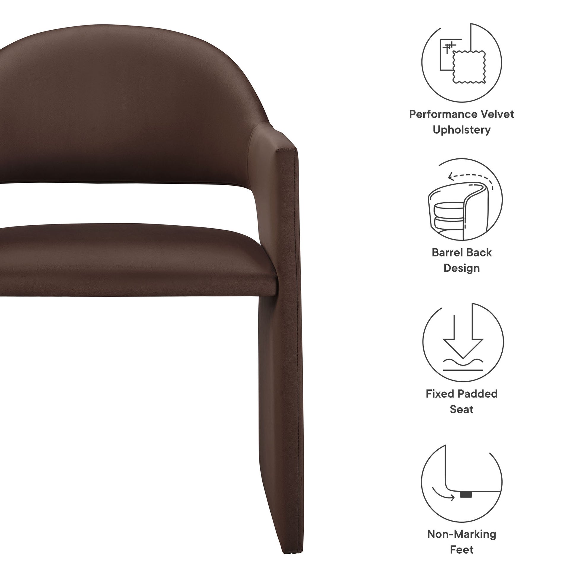 Talia Performance Velvet Dining Armchair by Modway - Best Buy Furniture