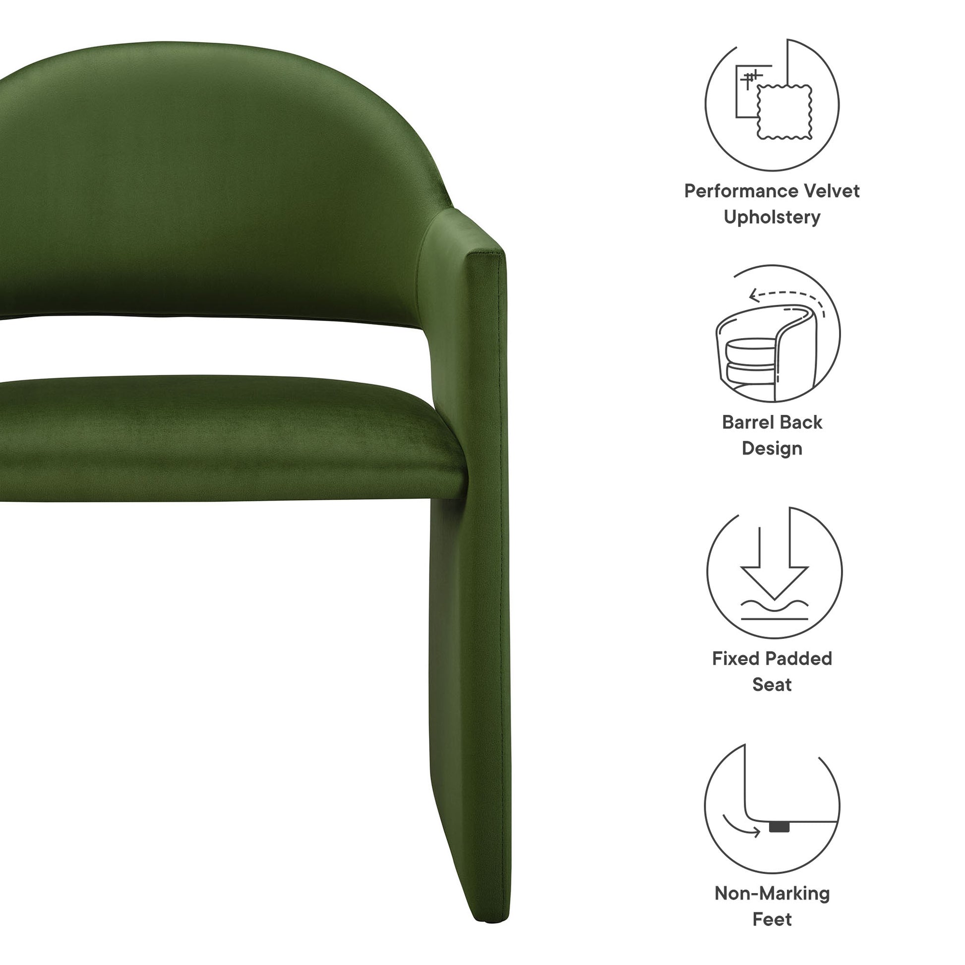 Talia Performance Velvet Dining Armchair by Modway - Best Buy Furniture