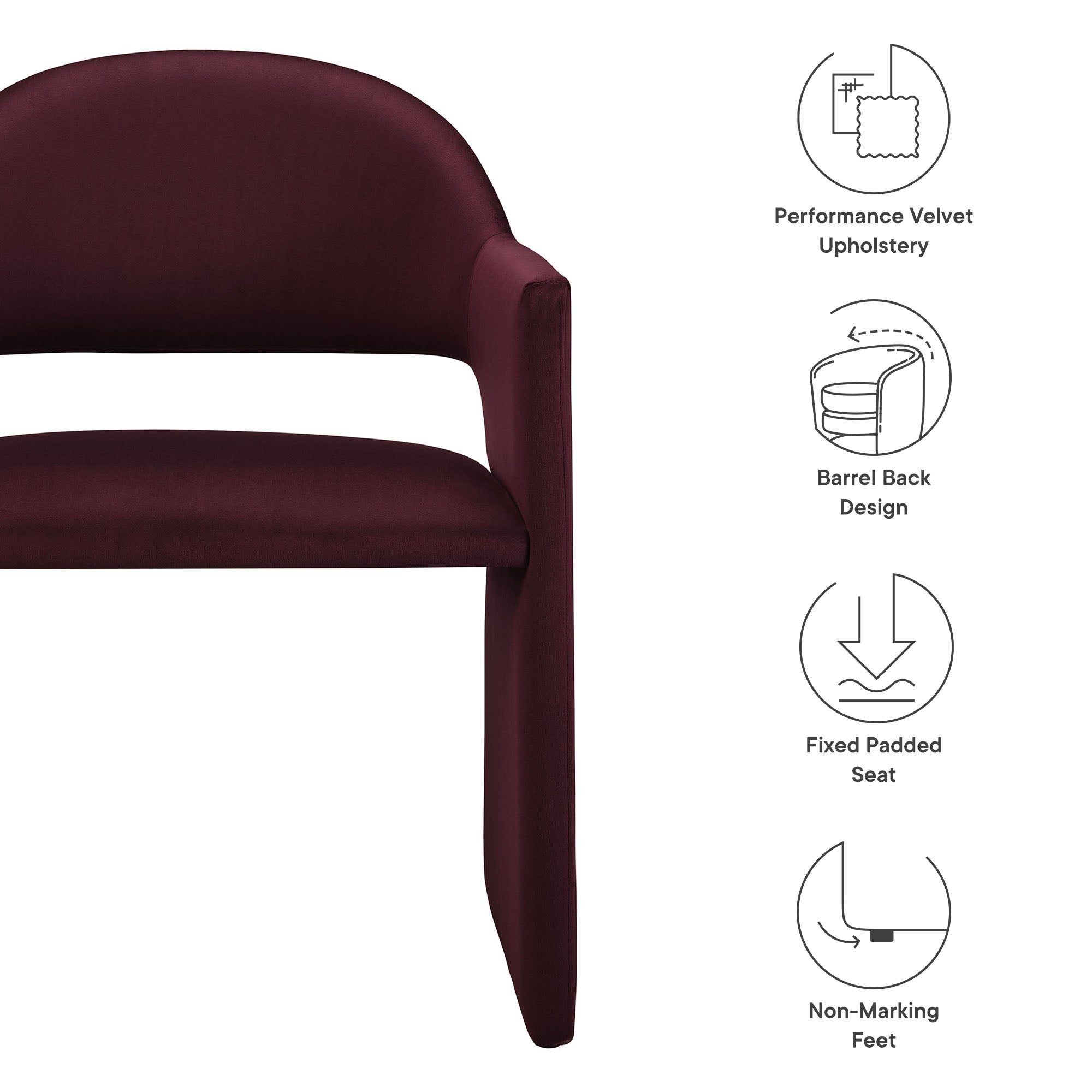 Talia Performance Velvet Dining Armchair by Modway - Best Buy Furniture