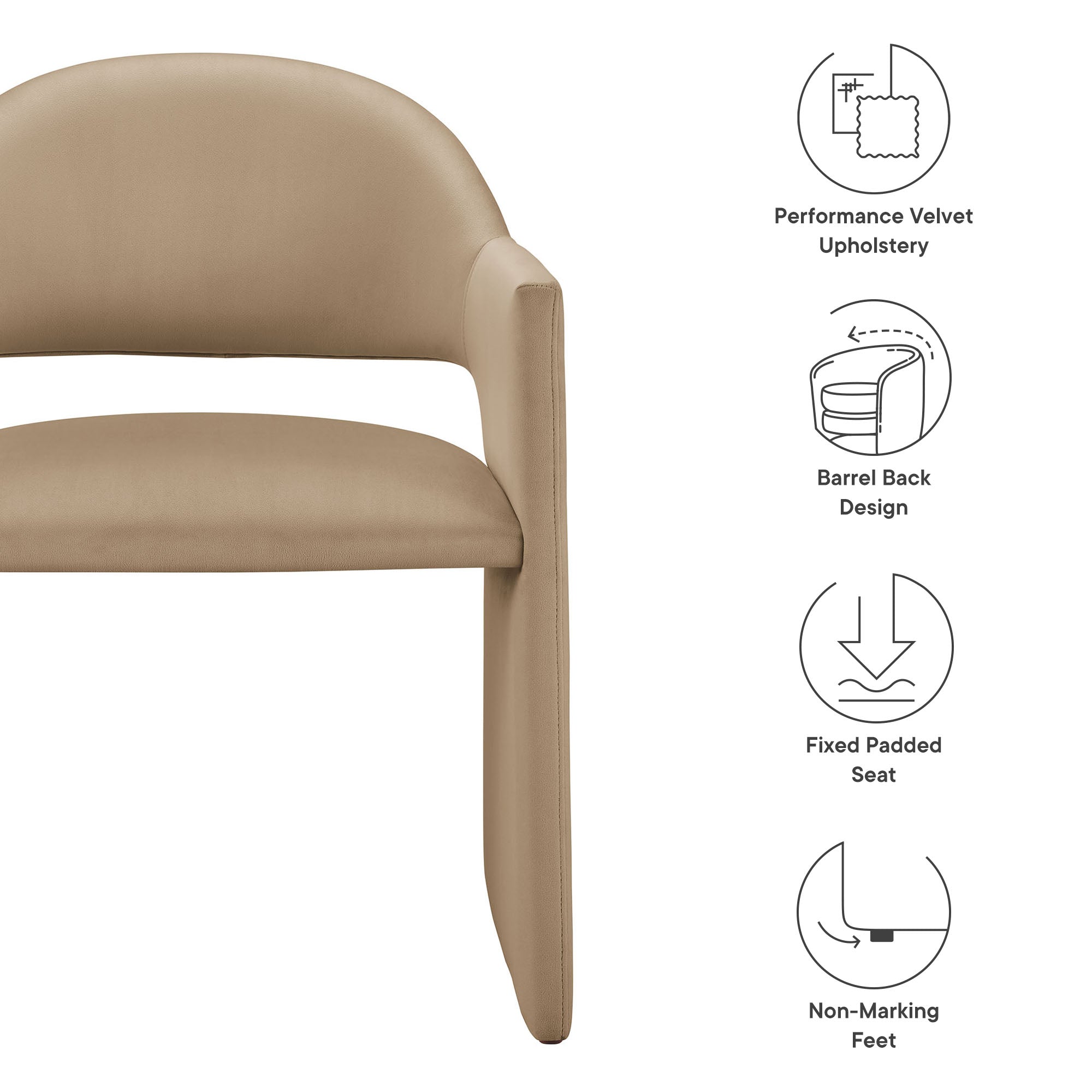 Talia Performance Velvet Dining Armchair by Modway - Best Buy Furniture