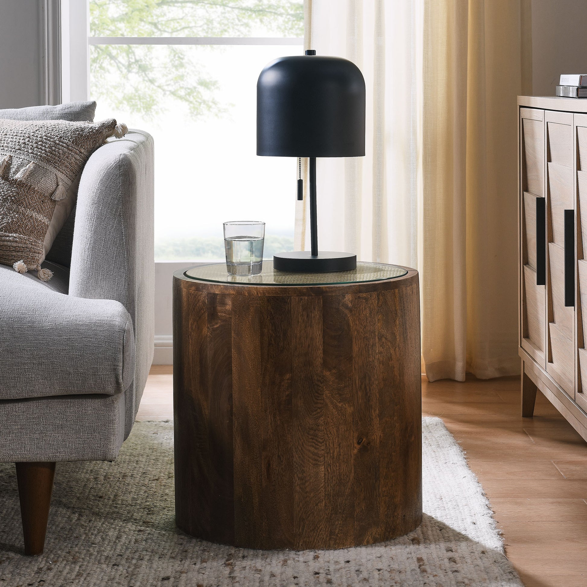 Truett Round Wood Rattan Side Table by Modway - Best Buy Furniture