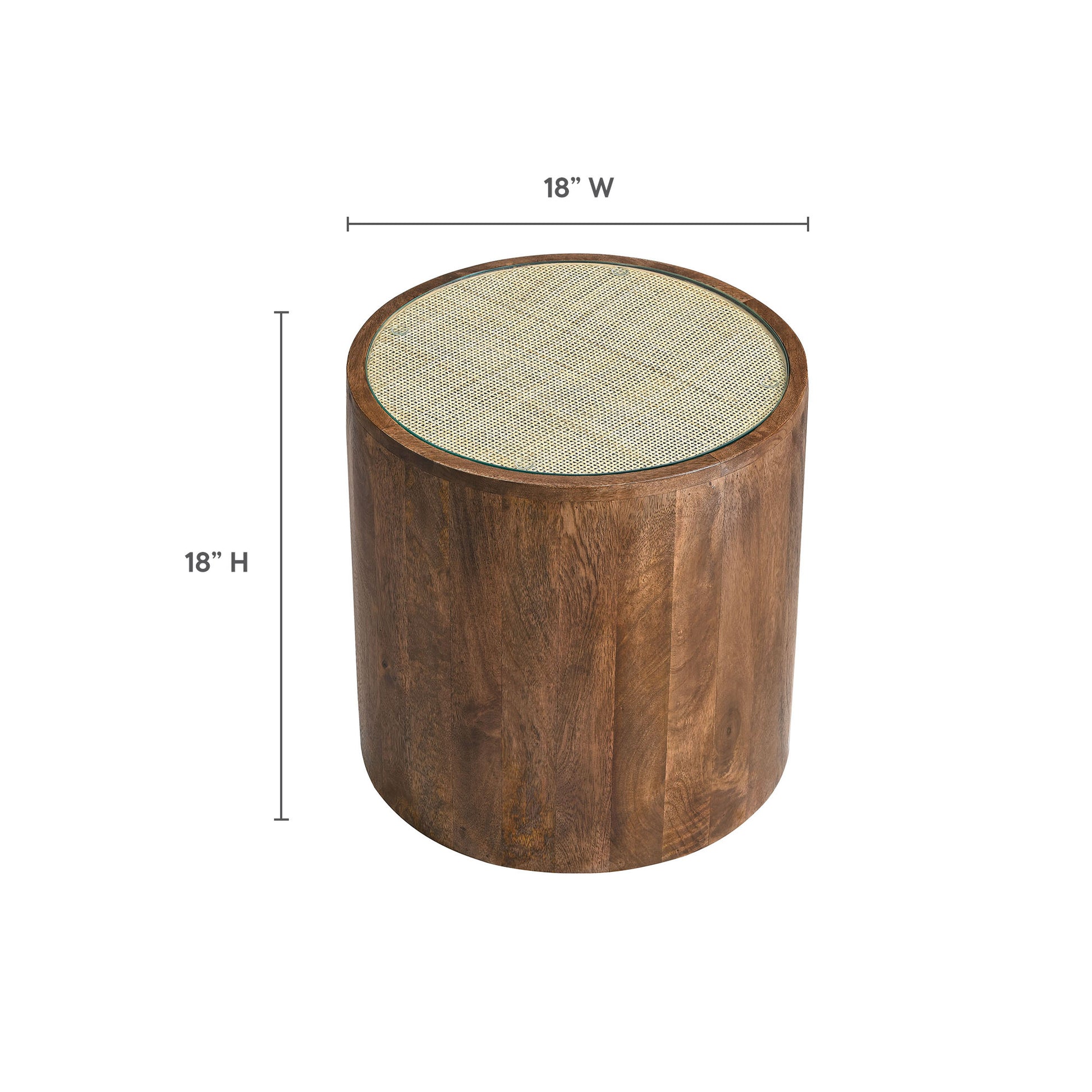 Truett Round Wood Rattan Side Table by Modway - Best Buy Furniture