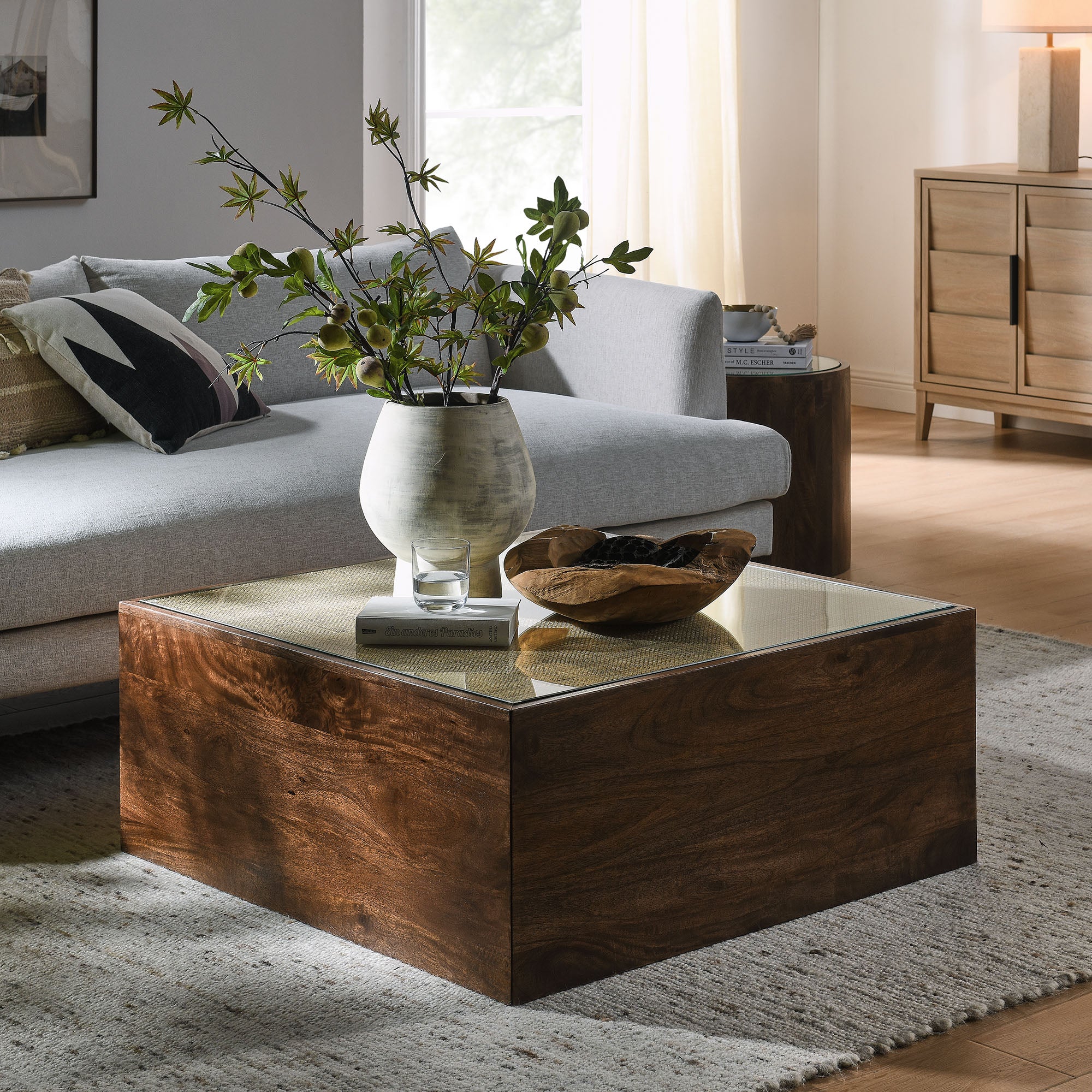 Truett Square Wood Rattan Coffee Table by Modway - Best Buy Furniture
