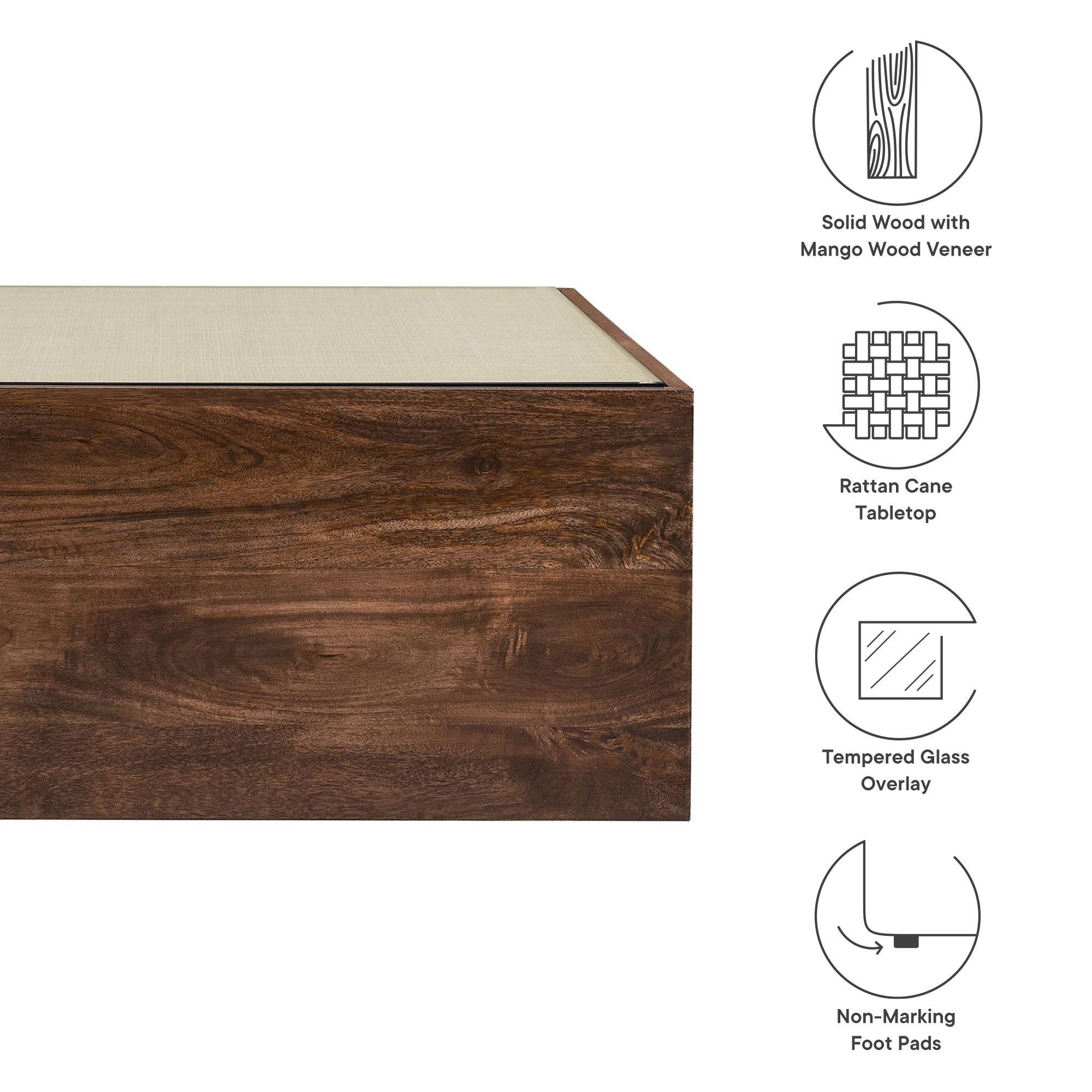 Truett Square Wood Rattan Coffee Table by Modway - Best Buy Furniture