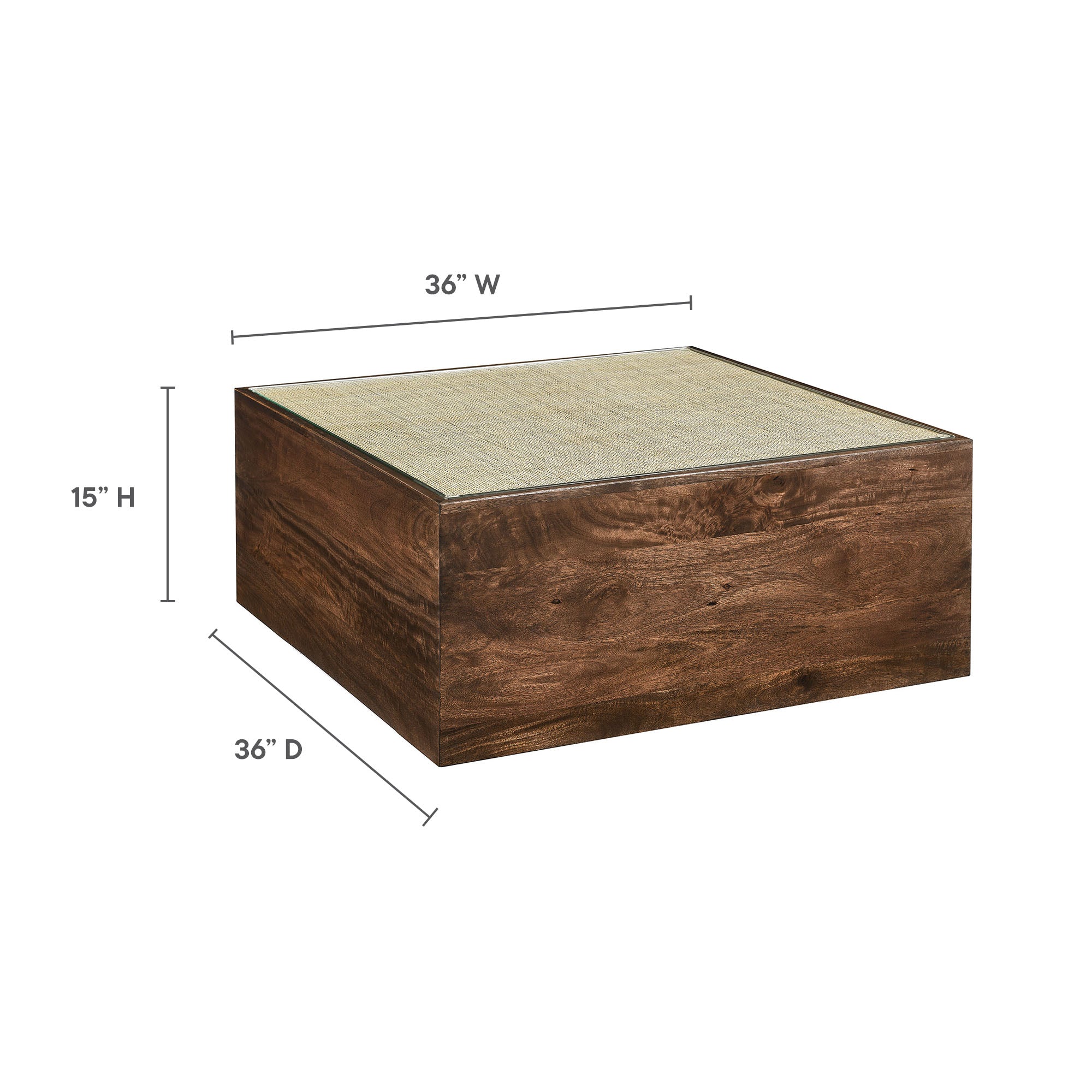 Truett Square Wood Rattan Coffee Table by Modway - Best Buy Furniture