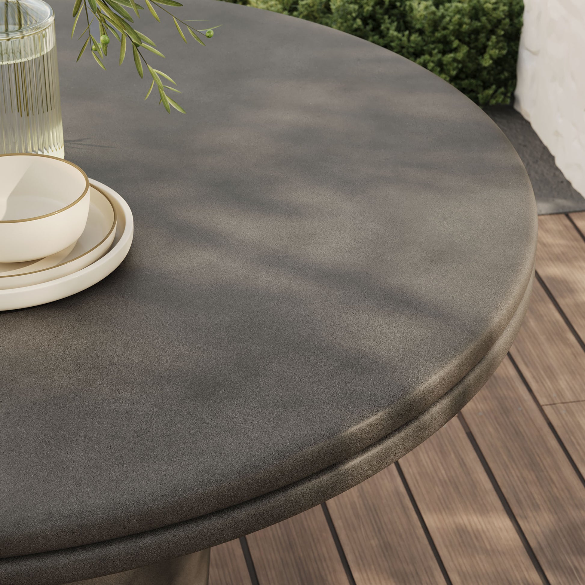 Brion 48" Indoor - Outdoor Patio Concrete Round Dining Table by Modway - Best Buy Furniture