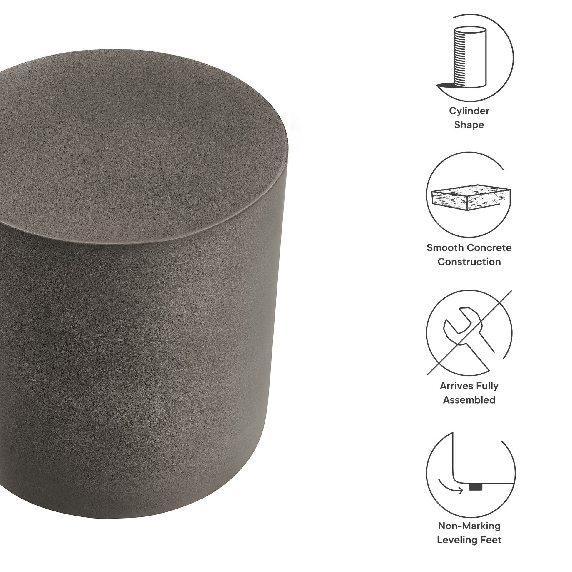 Brion Indoor - Outdoor Patio Concrete Stool by Modway - Best Buy Furniture