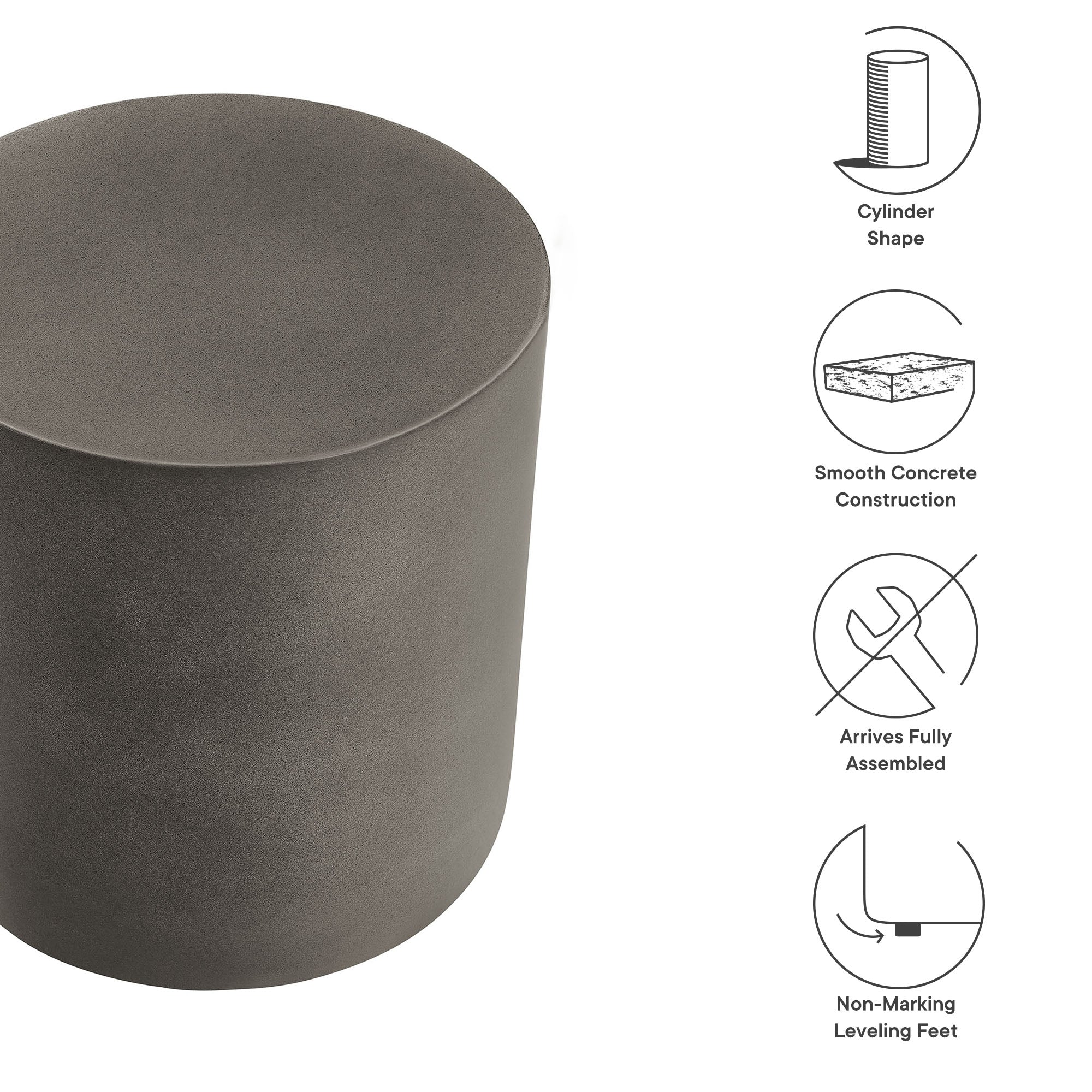 Brion Indoor - Outdoor Patio Concrete Stool by Modway - Best Buy Furniture