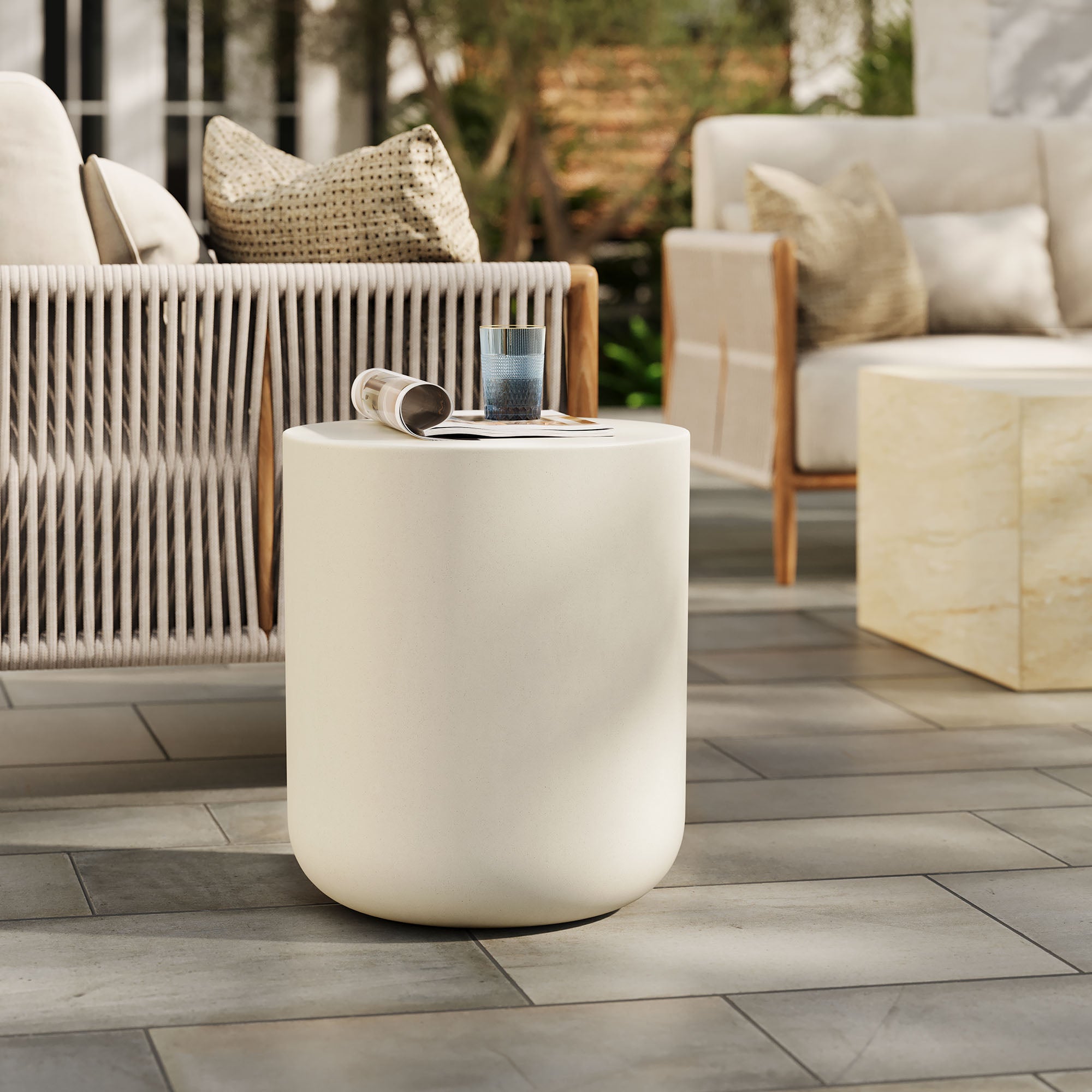 Brion Indoor - Outdoor Patio Concrete Stool by Modway - Best Buy Furniture
