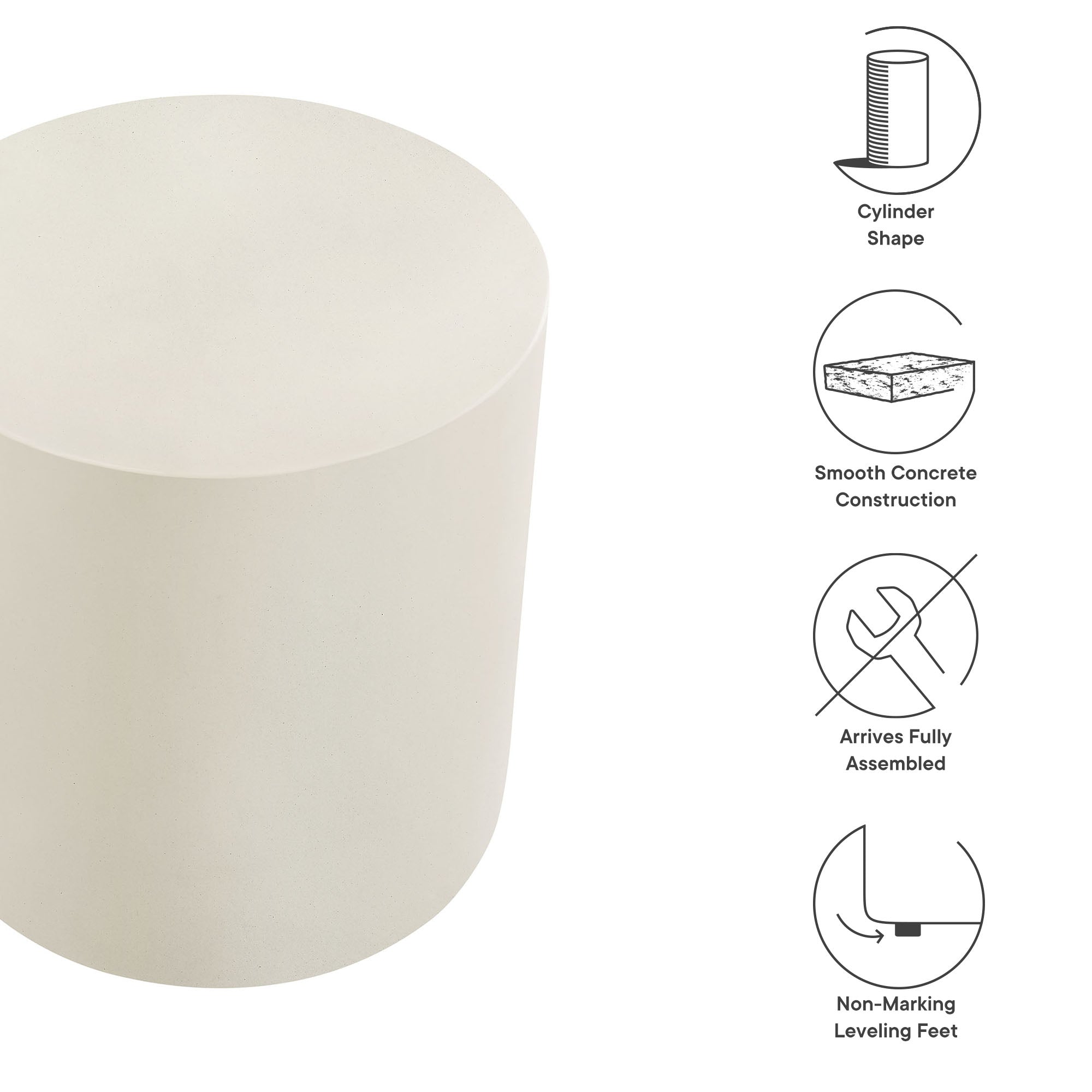 Brion Indoor - Outdoor Patio Concrete Stool by Modway - Best Buy Furniture