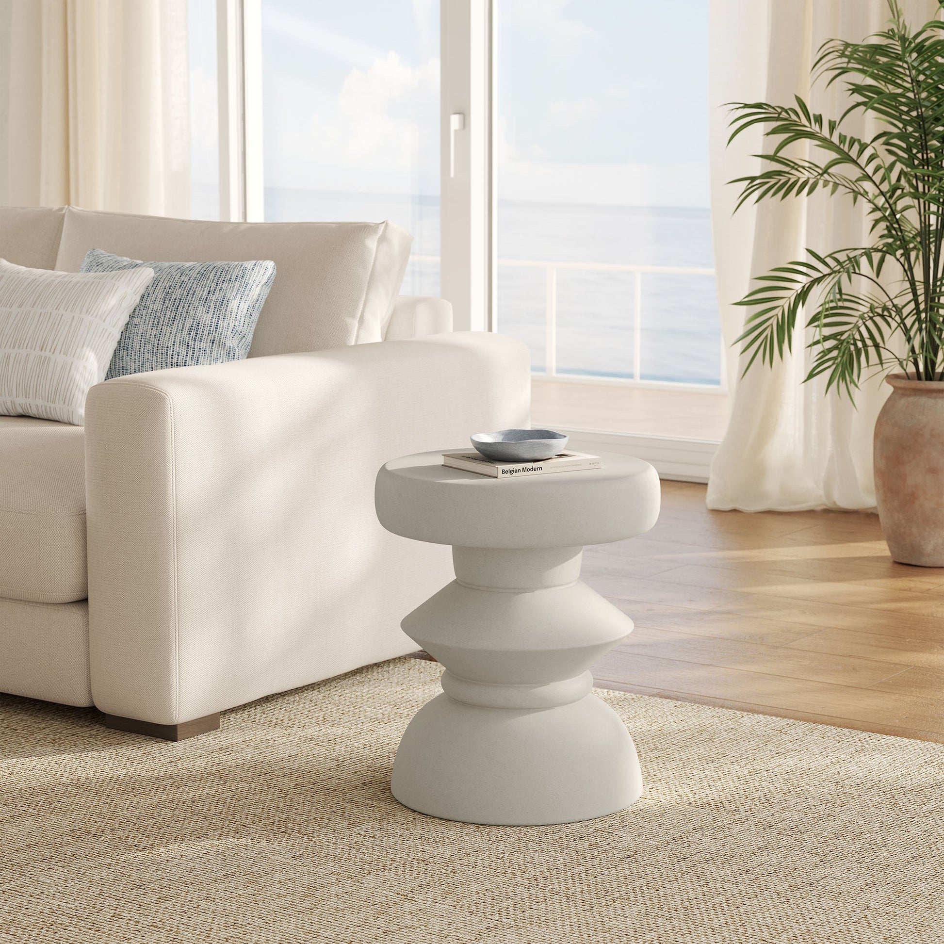 Terza Indoor - Outdoor Patio Concrete Side Table by Modway - Best Buy Furniture