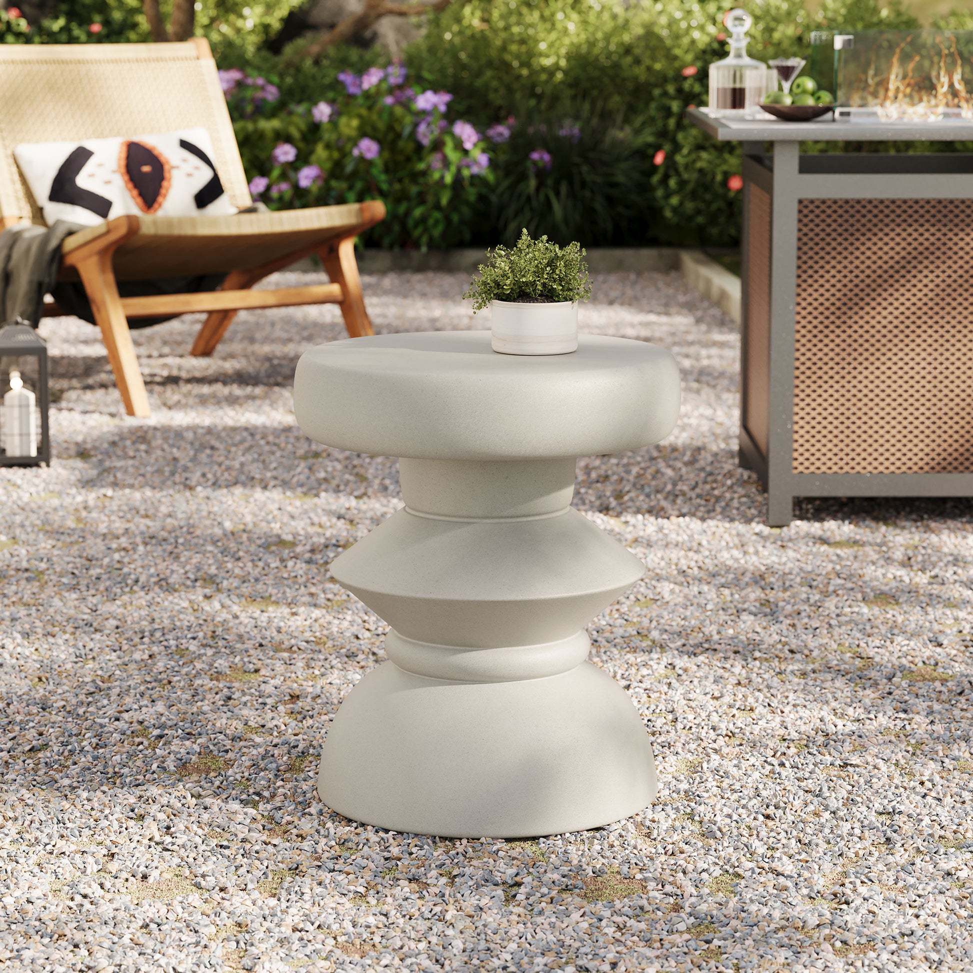 Terza Indoor - Outdoor Patio Concrete Side Table by Modway - Best Buy Furniture