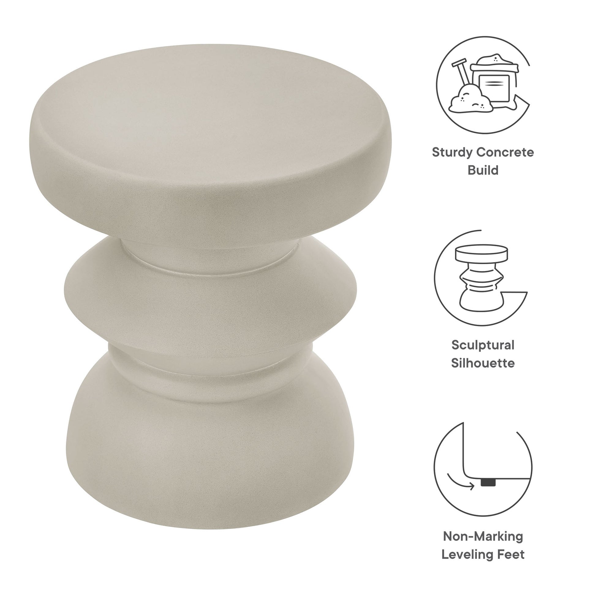 Terza Indoor - Outdoor Patio Concrete Side Table by Modway - Best Buy Furniture