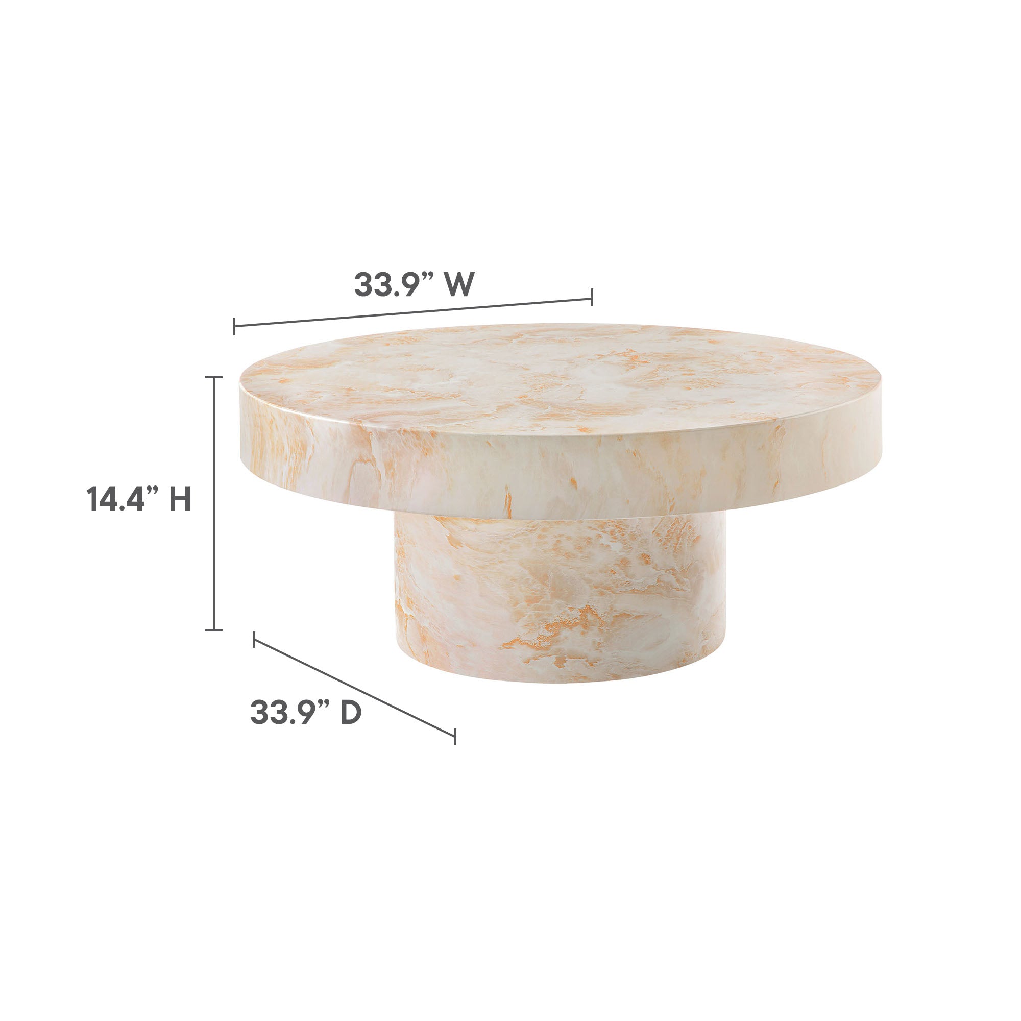 Alora Indoor - Outdoor Patio Concrete Round Coffee Table by Modway - Best Buy Furniture