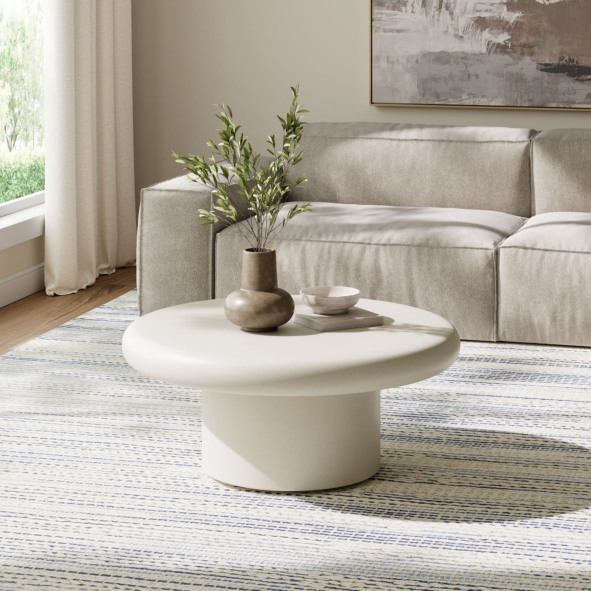 Argos Indoor - Outdoor Patio Concrete Round Coffee Table by Modway - Best Buy Furniture